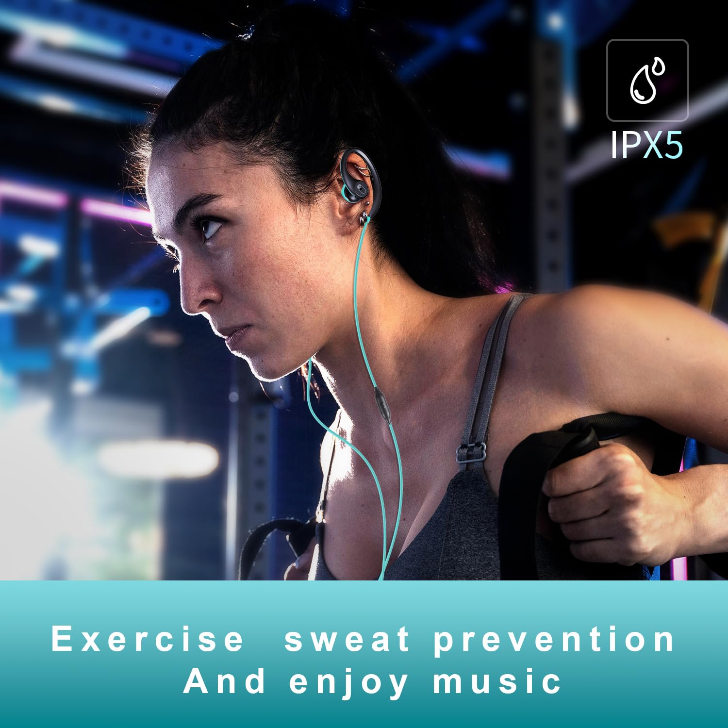Mucro Sport Wired In-Ear Headphones with Over-Ear Hook - Secure Fit Running & Workout Earbuds - 3.5mm Jack Compatible with Smartphone, Laptop, Tablet, MP3 - Perfect for Gym, Jogging & Outdoor Activities