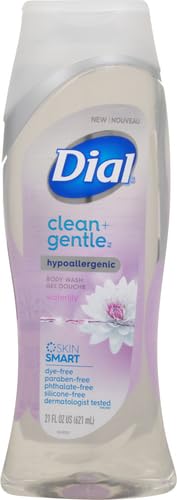 Dial Clean + Gentle Body Wash with Waterlily Scent - 21 Fl Oz | Hydrating & Soap-Free Formula for Sensitive Skin | Perfect for Daily Shower & Relaxing Bath Time