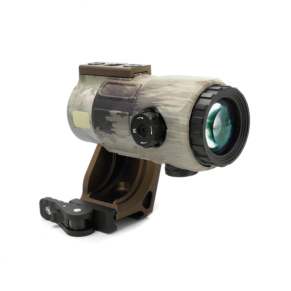 Tactical G45 5X Magnifier Scope with FAST FTC Mount - Compatible with Airsoft Guns - US Flag Markings - Black & FDE Color Options - Perfect for Outdoor Shooting, Hunting, and Tactical Training