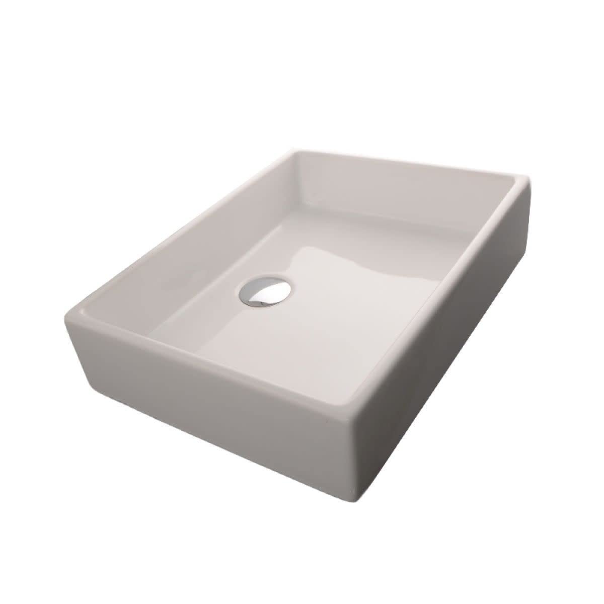 50A Gloss White Bathroom Sink - Unlimited Flow Faucet for Modern Bathrooms | Perfect for Home, Hotel & Commercial Use