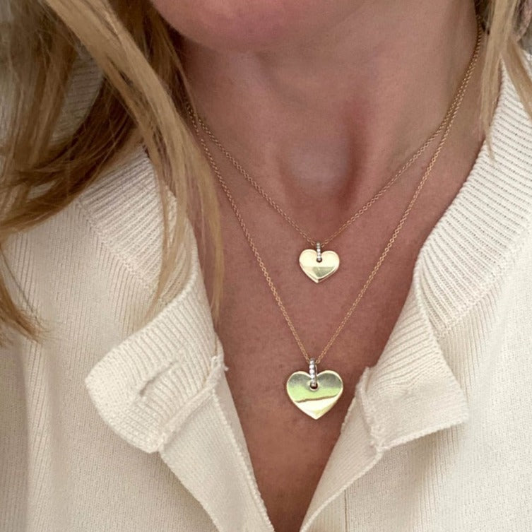 18K Gold Diamond Heart Pendant Necklace for Women - Dainty Small Heart Jewelry Gift for Her - Perfect for Valentine's Day, Anniversary & Special Occasions