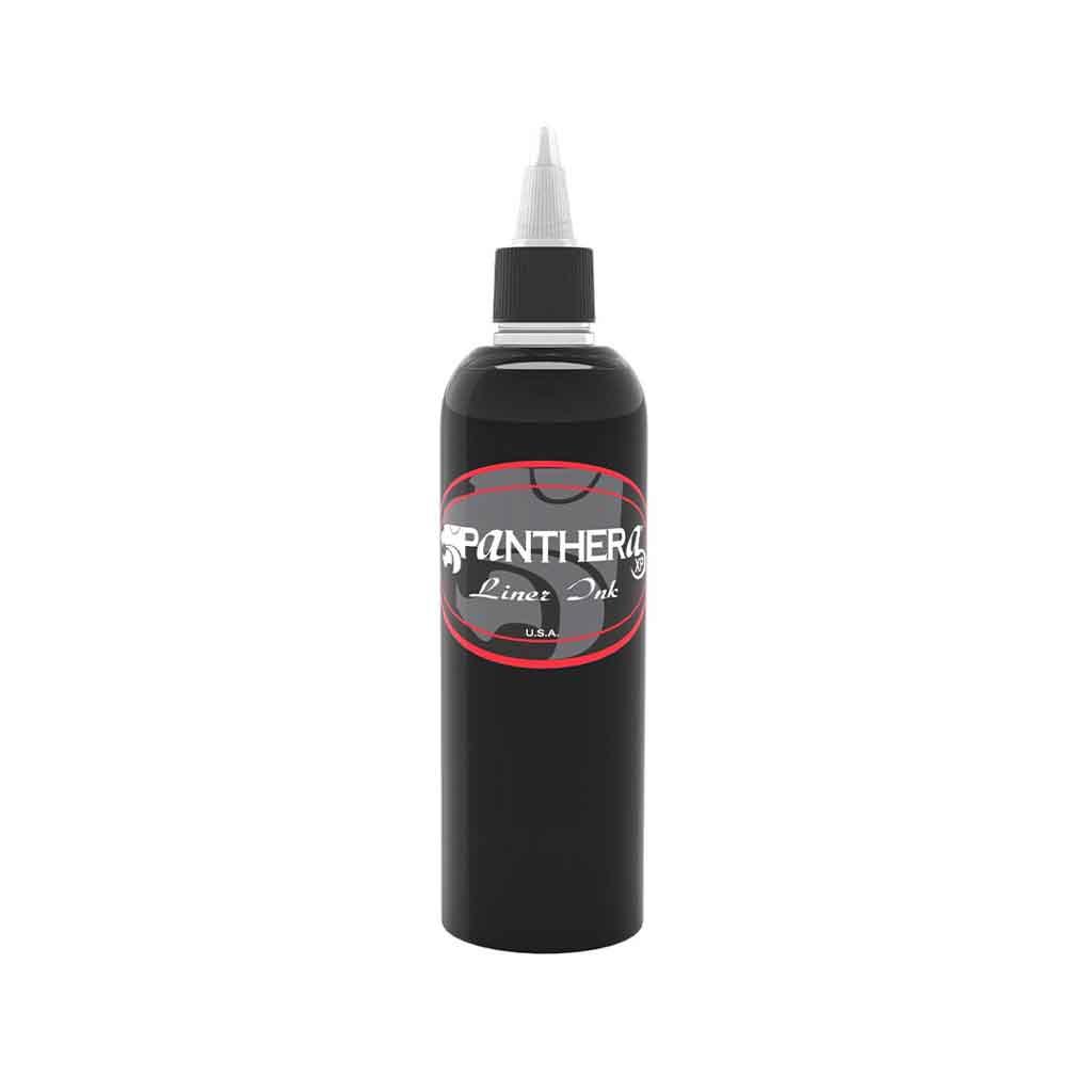 Panthera Black Liner Ink - 5 oz Waterproof Tattoo Ink for Professional Artists & Beginners - Perfect for Fine Line Work, Tattoo Outlines & Permanent Makeup