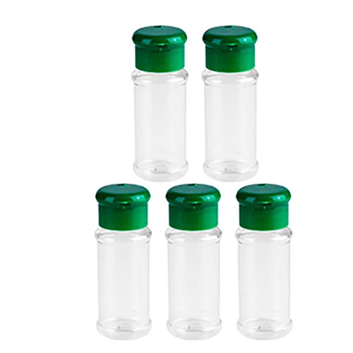 2/4 Pcs Wall Mount Spice Rack - Plastic Kitchen Storage Organizer for Spice Bottles & Jars, Cabinet Door Hooks - Perfect for Pantry, Kitchen Cabinet & Countertop Organization (Includes 5 Spice Bottles)