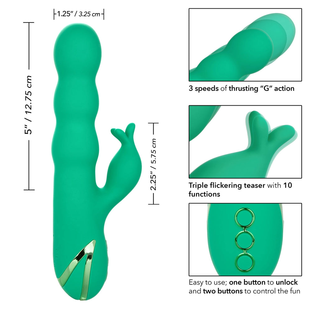 California Dreaming Sonoma Satisfier Thrusting Rabbit Vibrator - Powerful Dual Stimulation G-Spot & Clitoral Massager for Women - Perfect for Solo Play & Couples Intimacy