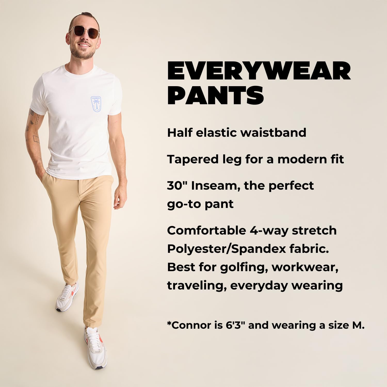 Chubbies Men's Stretch Chino Pants - Wrinkle Resistant Comfort with 30