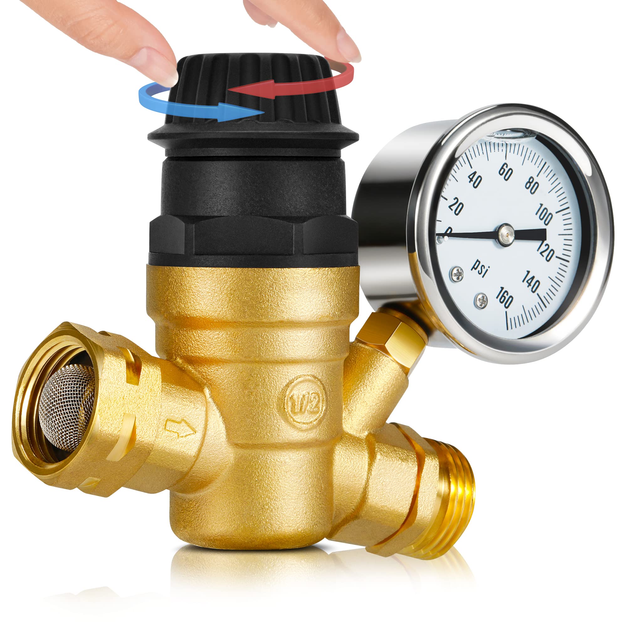 Kohree RV Water Filter 2 Pack & Adjustable Pressure Regulator – Essential for Clean Water & Optimal Flow in Campers, Trailers, and RVs