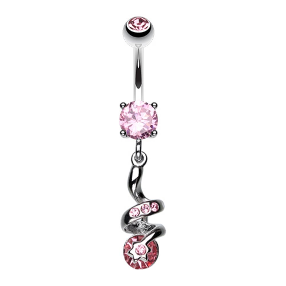 Sparkle Star Gem Belly Button Ring - Stylish Navel Jewelry for Parties