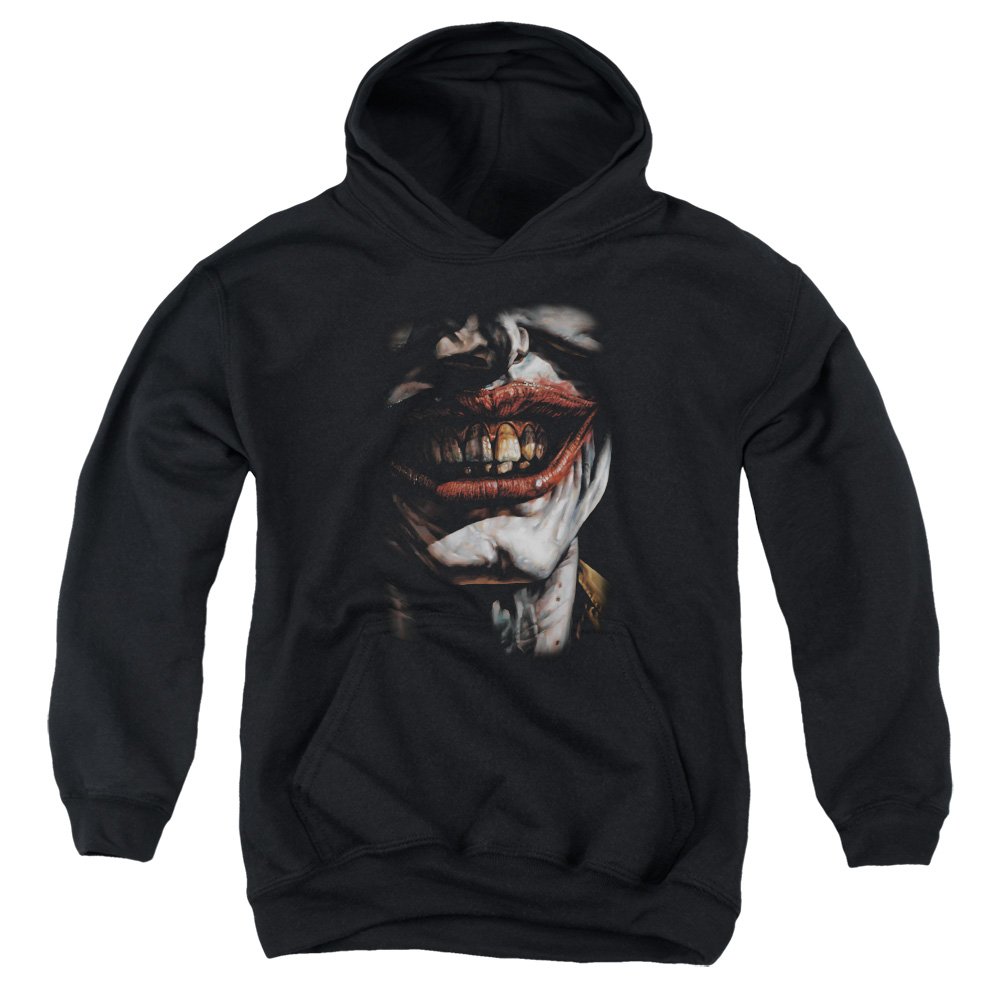 Trevco Batman Smile Of Evil Unisex Youth Pullover Hoodie - Cool Superhero Costume for Halloween & Cosplay