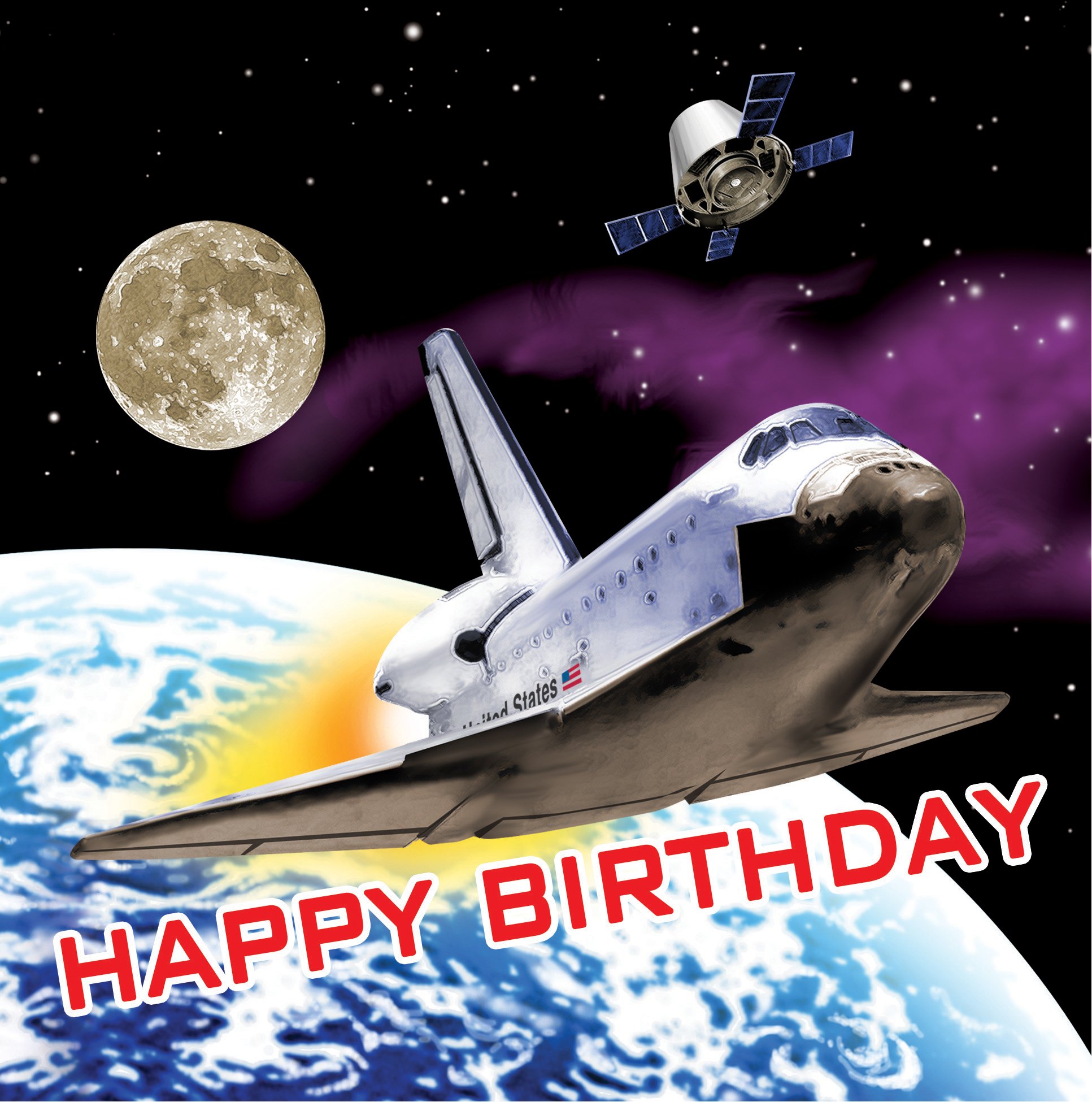 Space Odyssey Happy Birthday Party Napkins - 18 Pack Disposable Paper Napkins for Birthday Celebrations, Themed Parties & Special Events