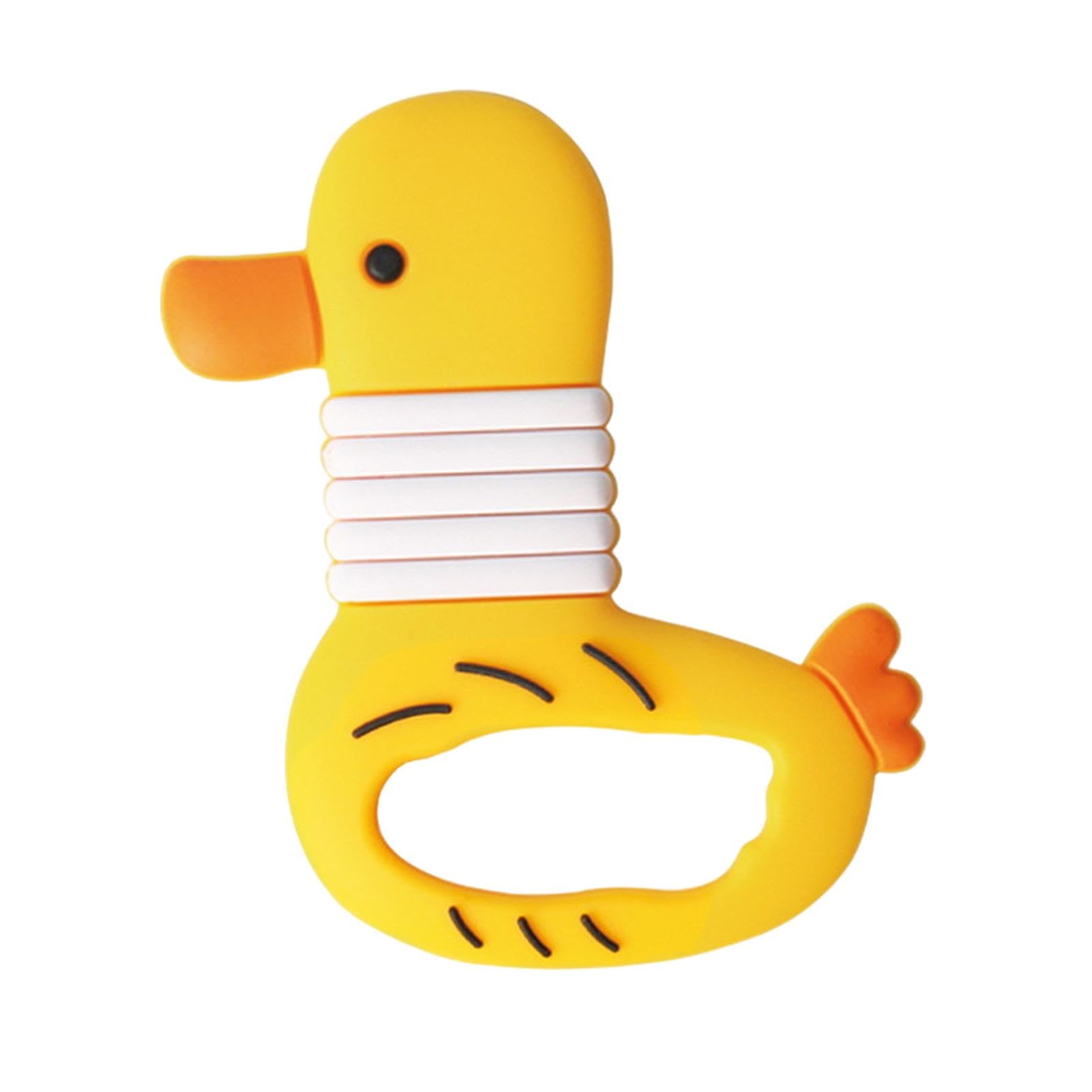 Duck-Shaped Silicone Teether Toy for Babies - Safe Molar Chew Toy to Relieve Teething Pain & Gum Discomfort | Sensory Soothing Toy for Infants & Toddlers | Perfect for Daycare, Travel & Home Use