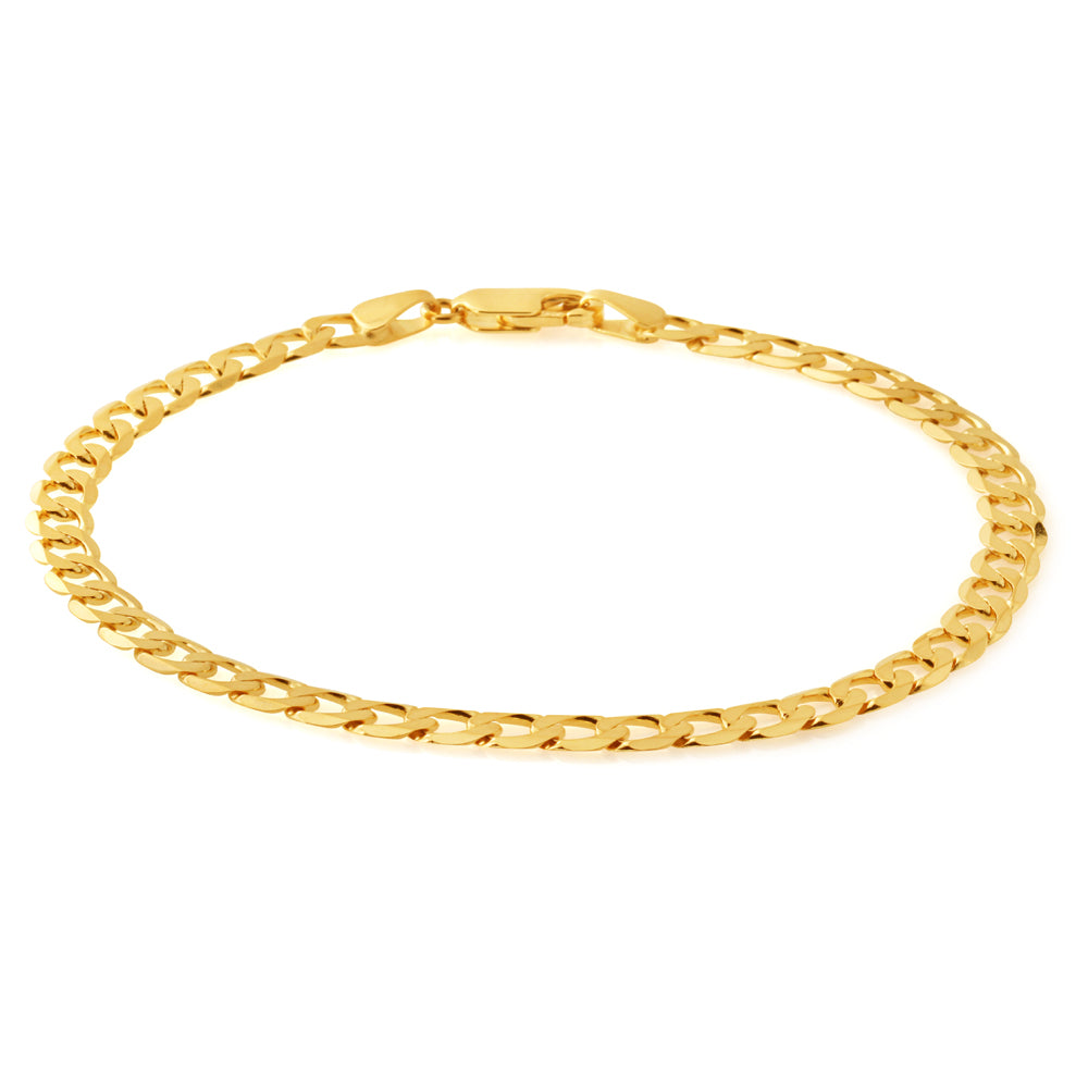 9ct Yellow Gold 21cm Curb Chain Bracelet for Women - Elegant Jewelry Gift for Birthday, Anniversary & Special Occasions