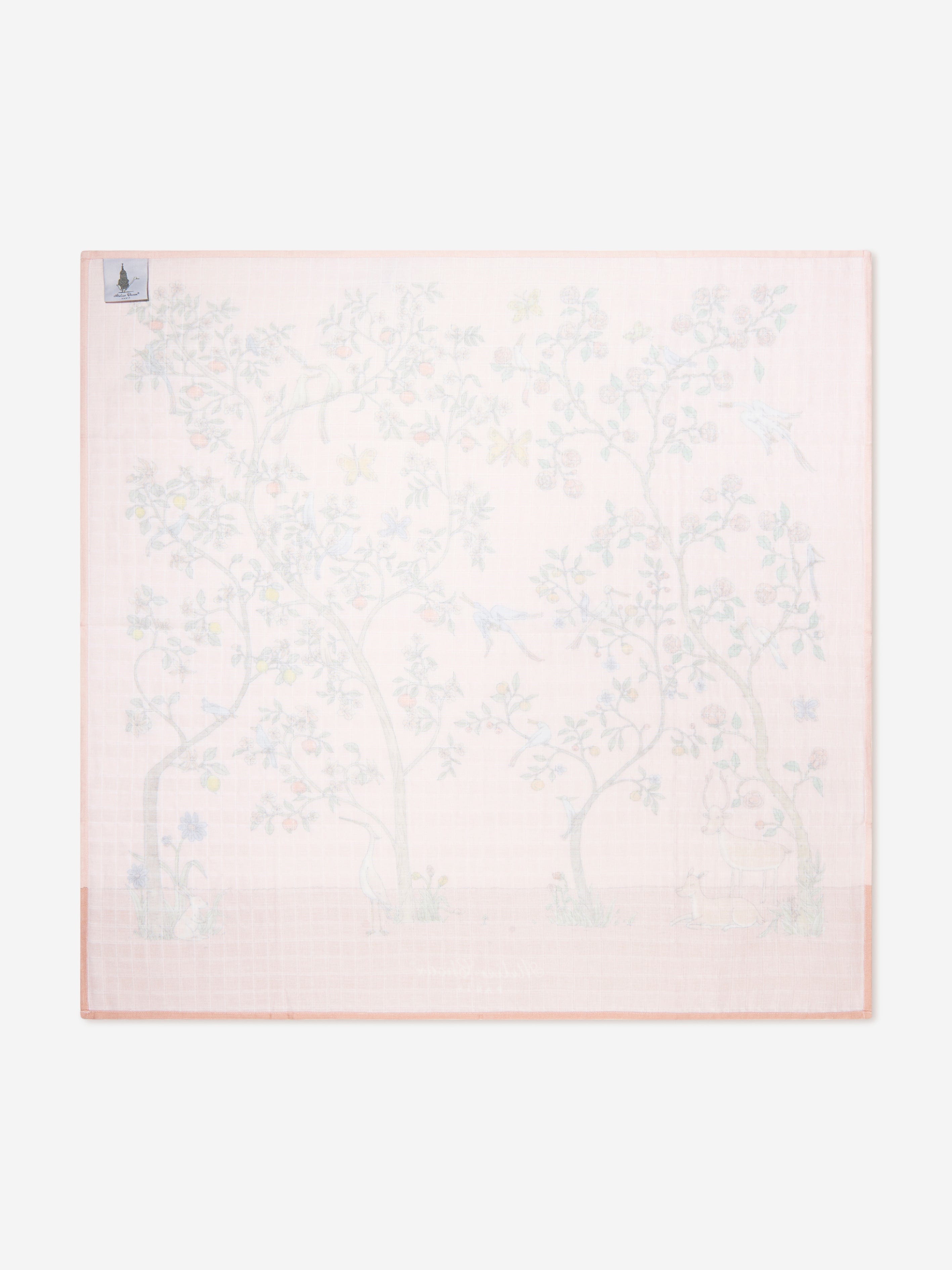 Atelier Choux Baby Girls In Bloom Swaddle Blanket - 100cm Soft Pink Organic Cotton Swaddling Wrap for Newborns | Perfect for Nursery, Photo Shoots & Gift Giving