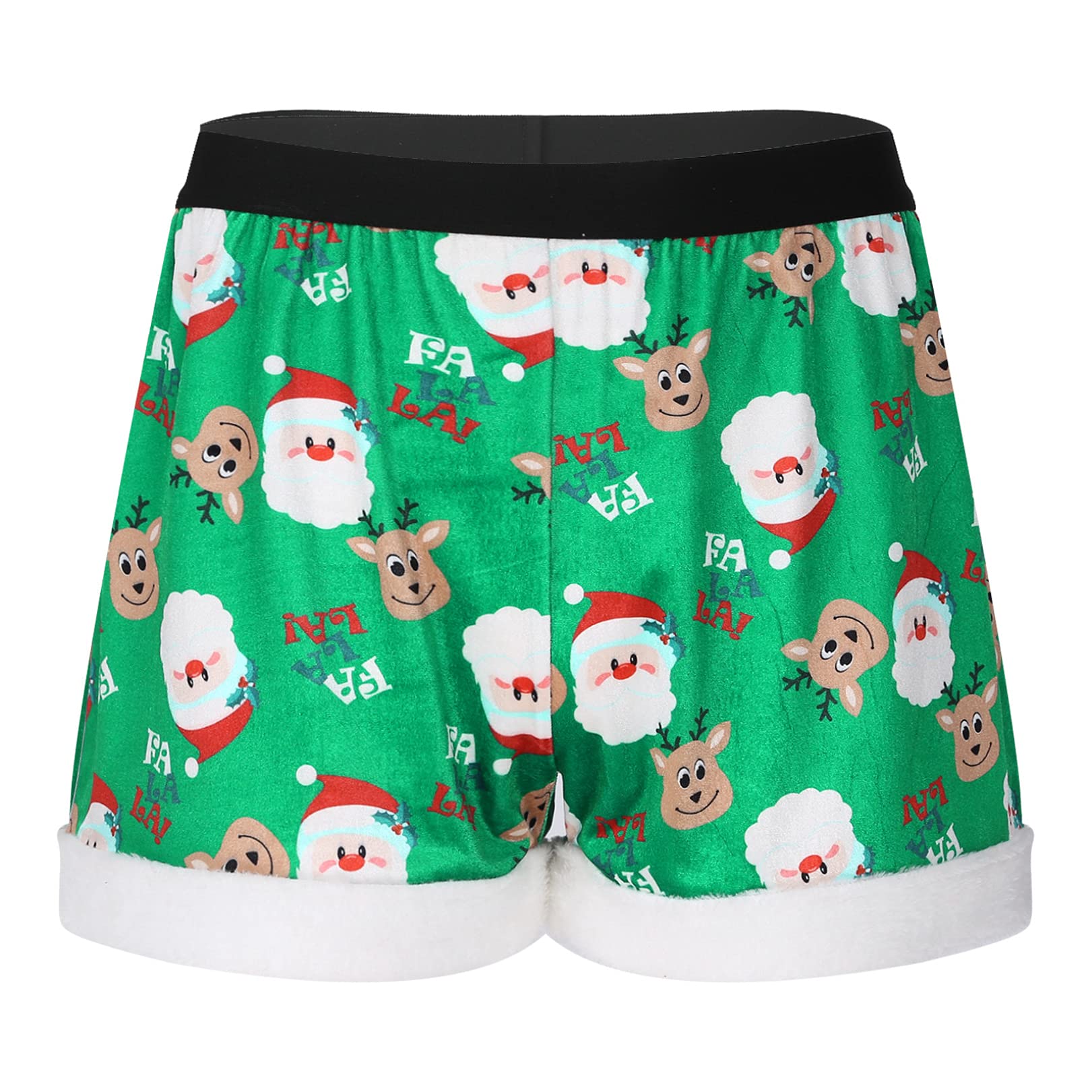 FEESHOW Men's Christmas Holiday Santa Claus Boxer Shorts - Festive Underwear for Xmas Parties & Gifts