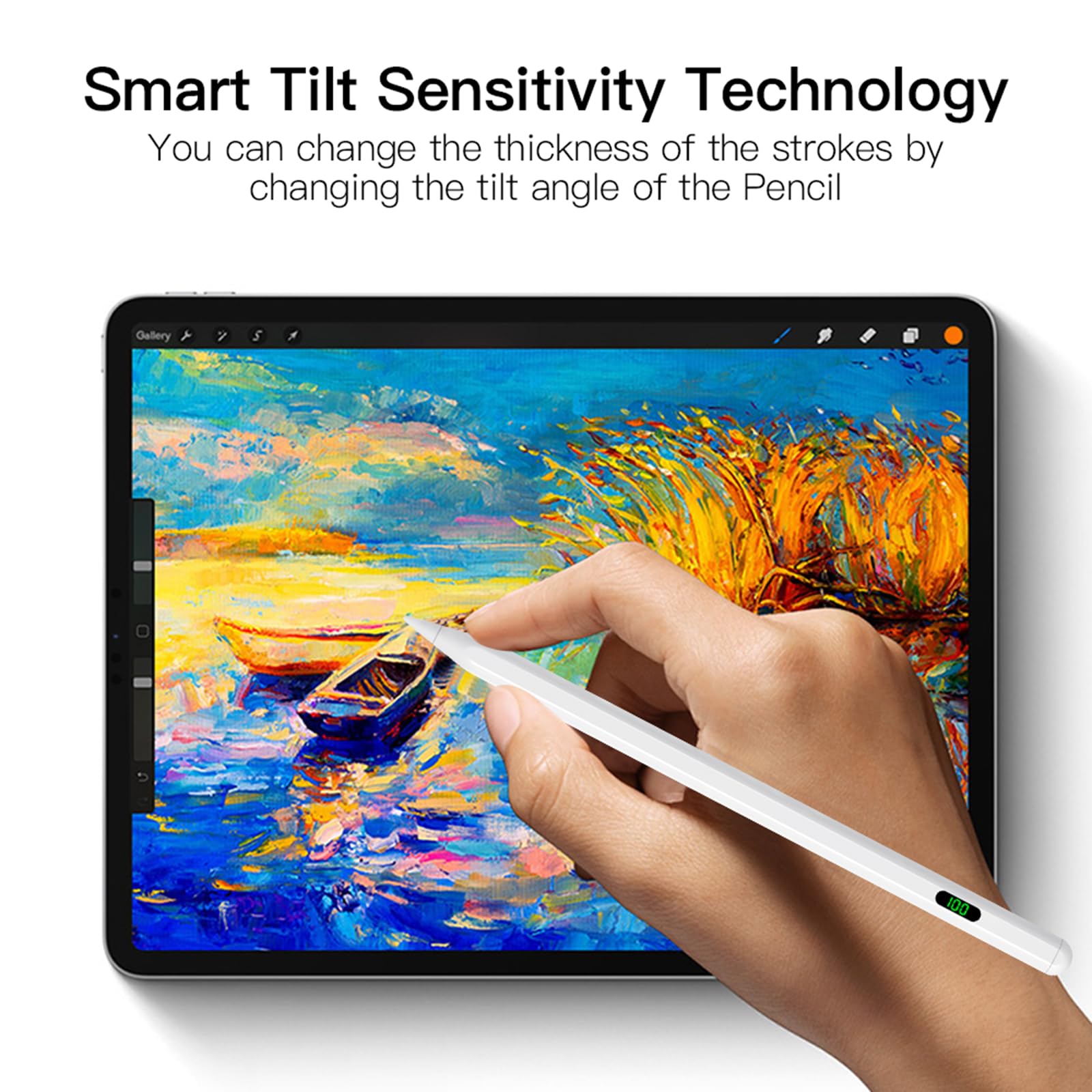Fast Charging Stylus Pen for iPad (2018-2024) - Compatible with iPad 6th-10th Gen, Air 3-5, Mini 5/6 & Pro 11