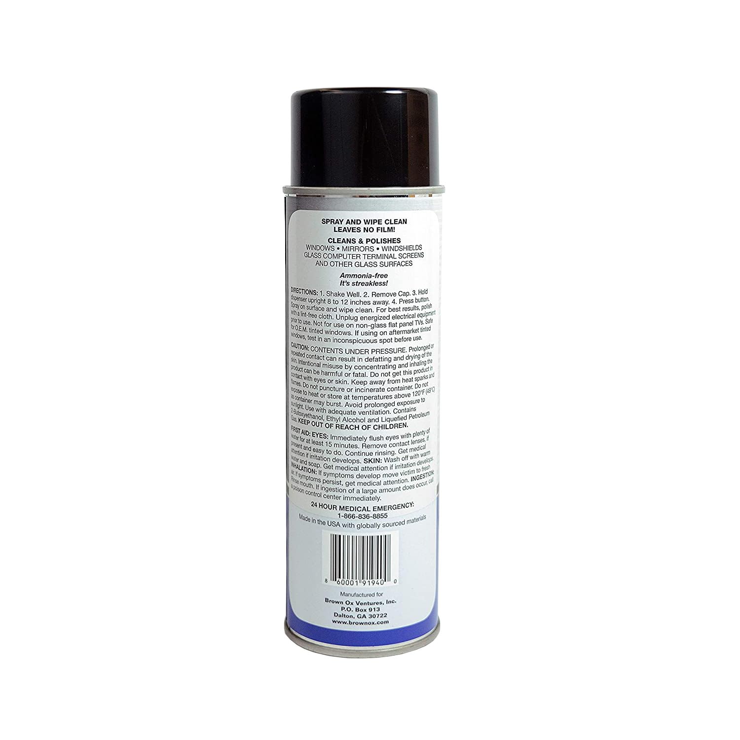 VizABull Glass Cleaner 10899014 - Premium Car Window Cleaner & Glass Cleaner Spray for Auto, Truck & Home - 19oz Detail Spray for Streak-Free Shine on Windows, Mirrors & Glass Surfaces