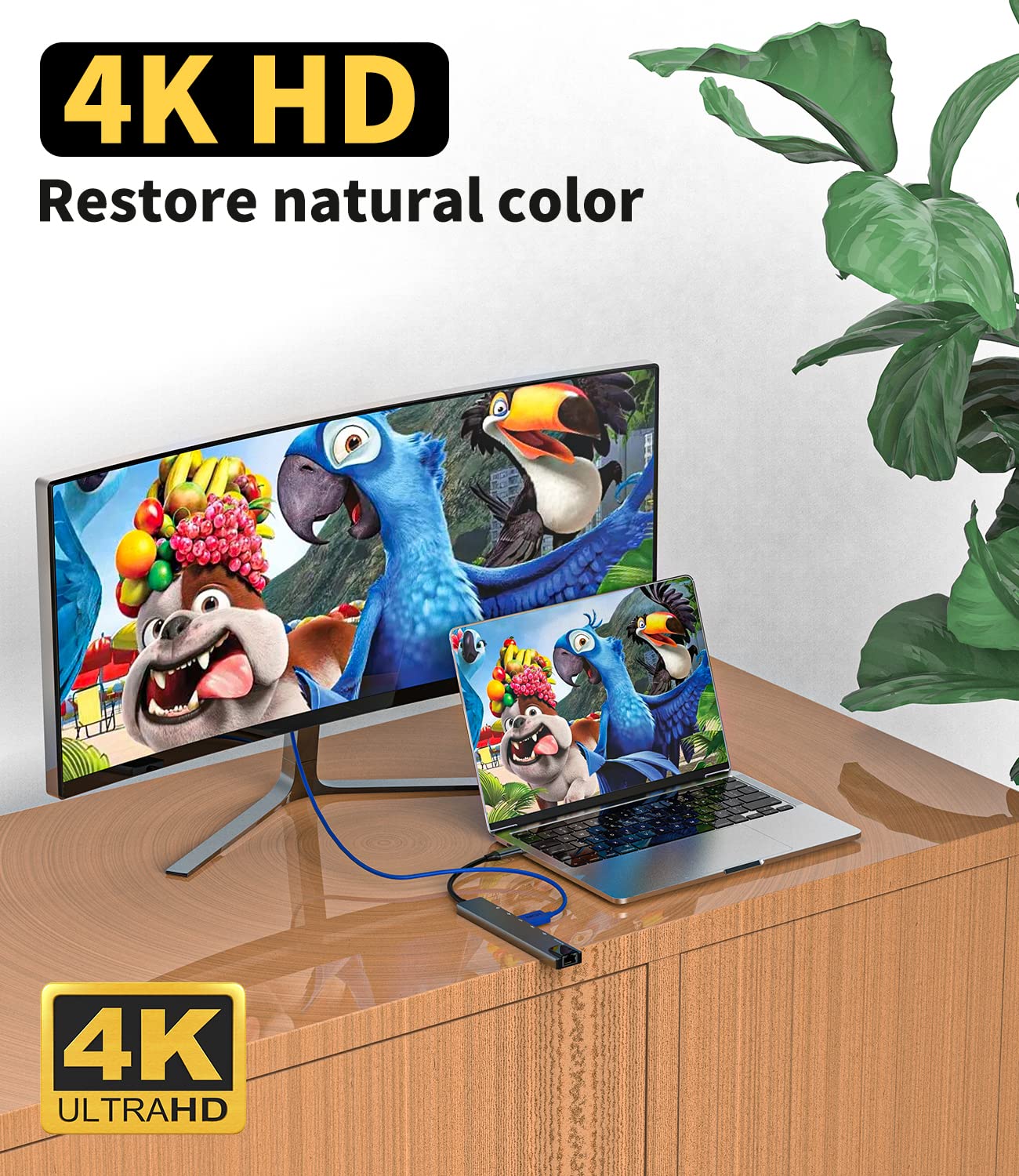 iPhone 15 Pro Max 8-in-1 USB C Hub with LAN Port, Micro/SD Card Reader, USB 3.0, HDMI, Thunderbolt 4 Fast Charging & DisplayPort - Universal Docking Station for MacBook Pro, HP, Surface & More - Perfect for Work, Gaming & Home Office Setup
