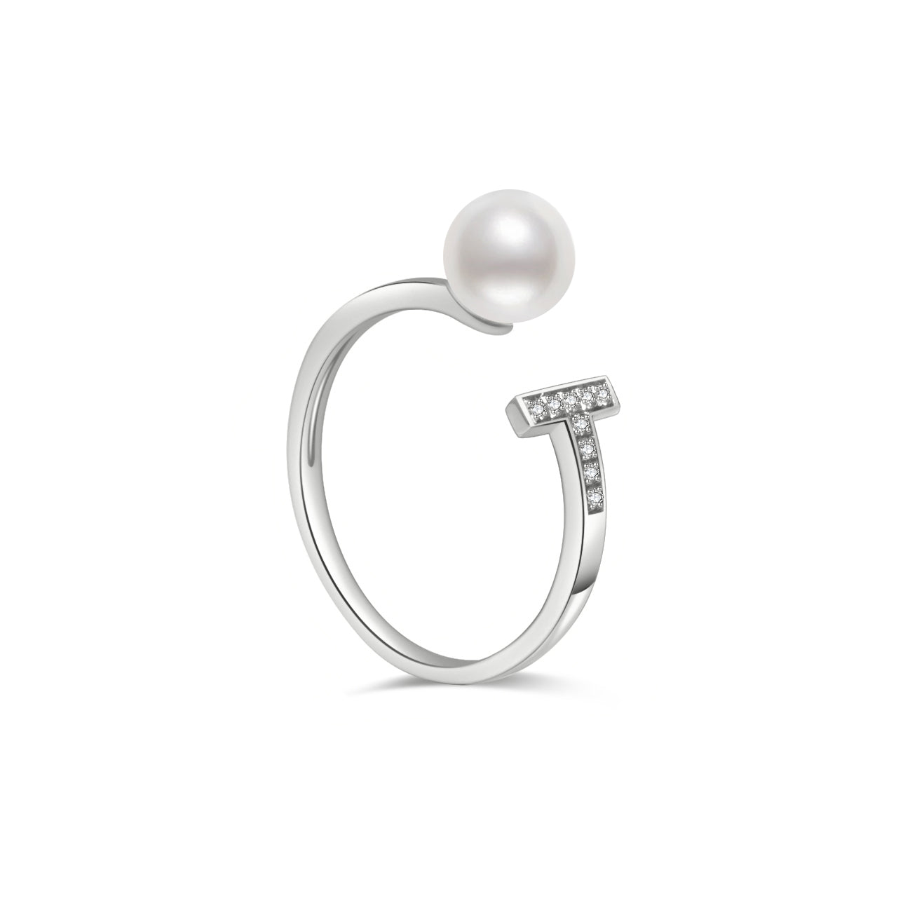 18K Solid Gold Akoya Pearl Ring KR00044 - Elegant Pearl Jewelry for Women, Perfect for Weddings, Anniversaries & Special Occasions
