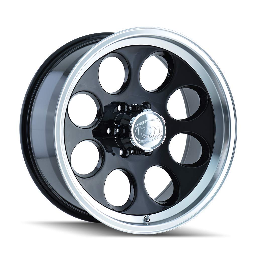 ION Alloy Wheels 171-6181B - 18 Inch Black Machined Rims for Trucks & SUVs | Durable & Stylish Replacement Wheels for Off-Road & Daily Driving