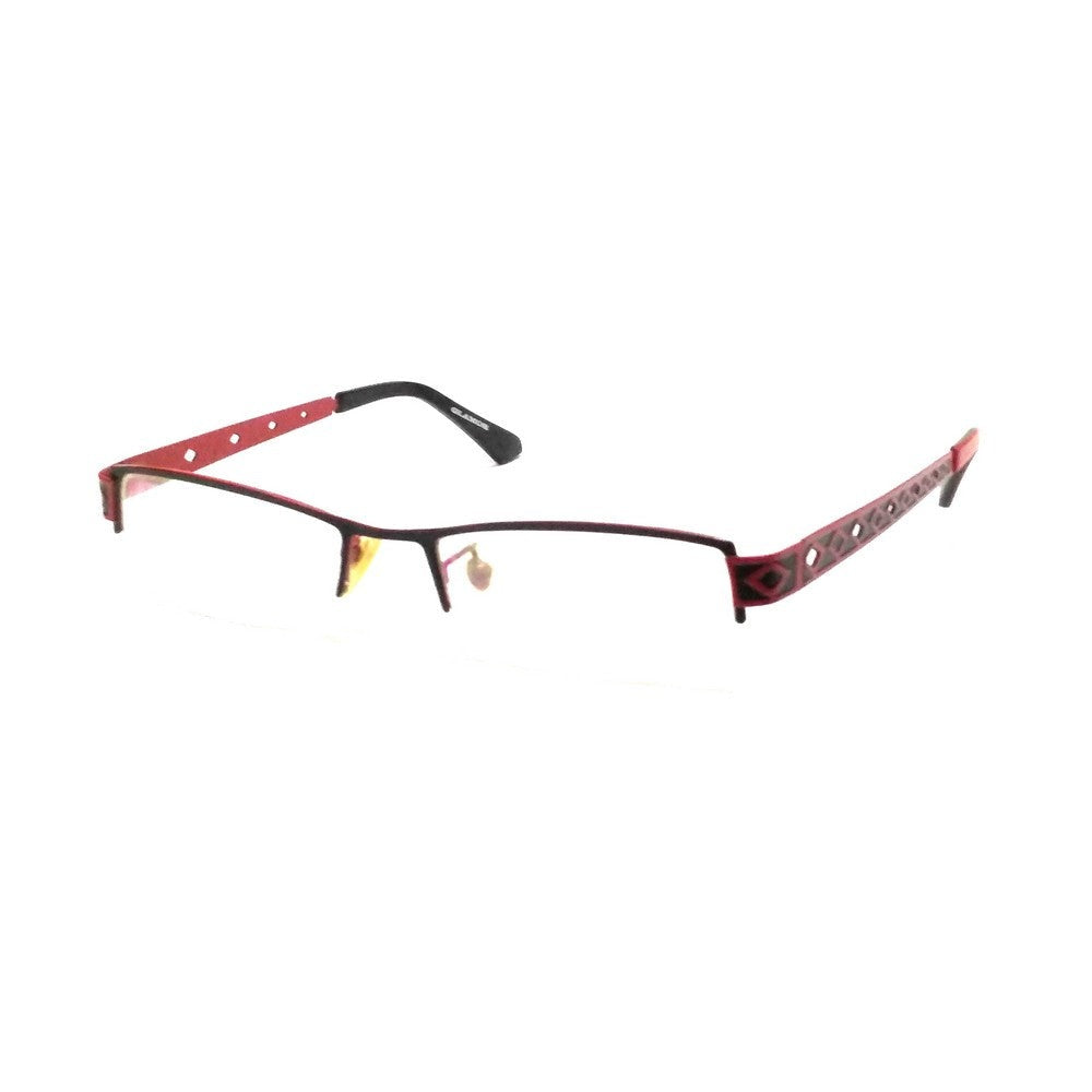 Blue Light Blocking Computer Glasses for Women - Red Supra Half Rimless Anti Eye Strain Glasses (A0558) - Perfect for Office Work, Gaming & Screen Time Protection
