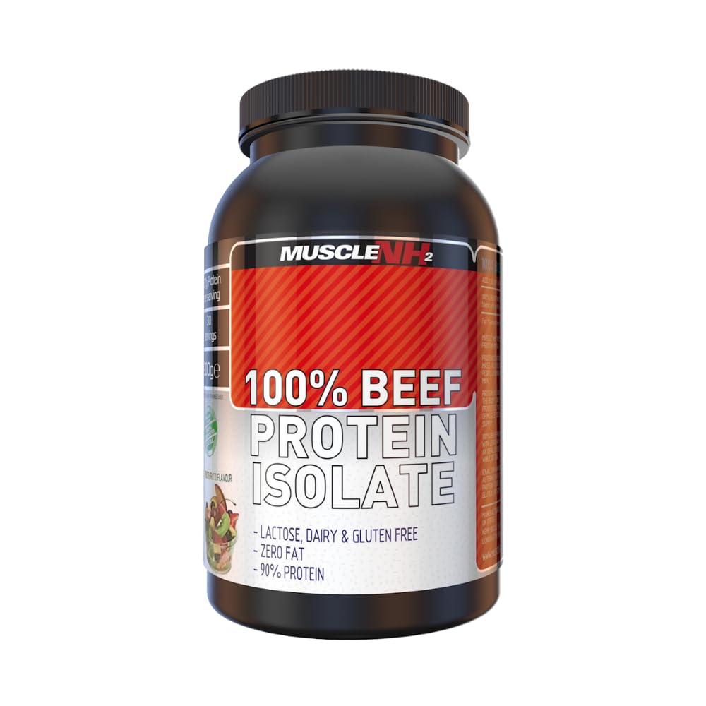 Muscle NH2 Beef Protein Isolate Powder - Tutti Frutti Flavor 900g | 90% High Protein, Collagen & Clear Protein for Muscle Building | Fat Free, Dairy Free | Perfect for Post-Workout Recovery & Fitness Enthusiasts