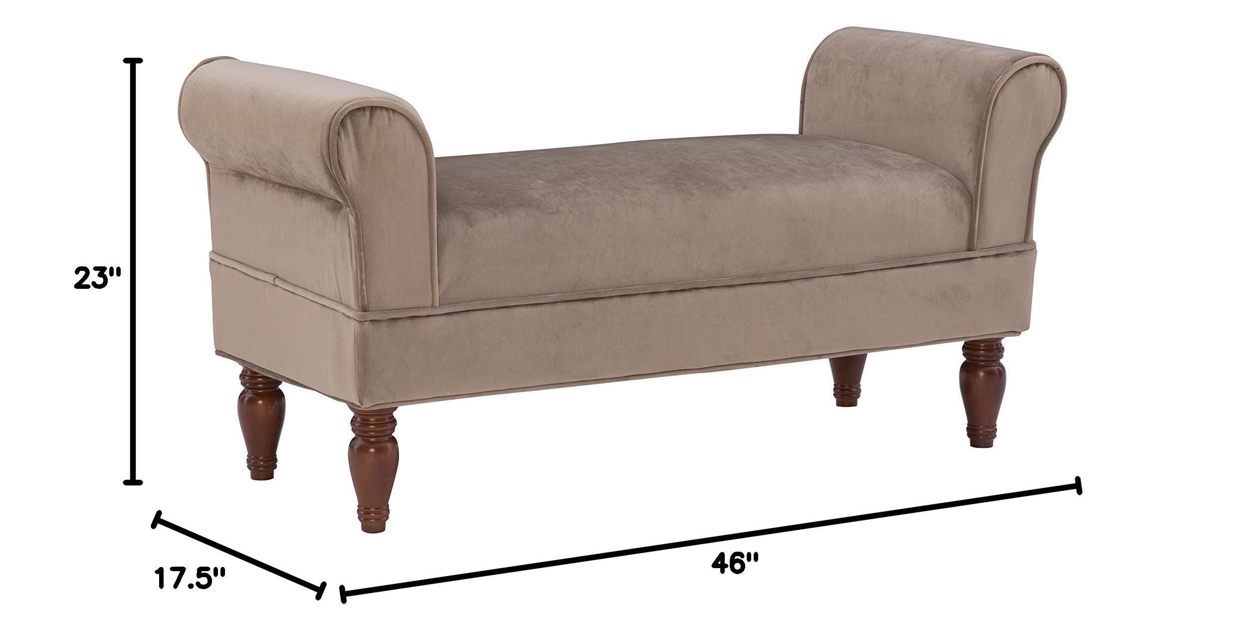 Linon Lillian Bench - Stylish Wooden Coffee Table Bench with Storage for Living Room, Bedroom & Entryway - Perfect for Small Spaces, Home Decor & Extra Seating
