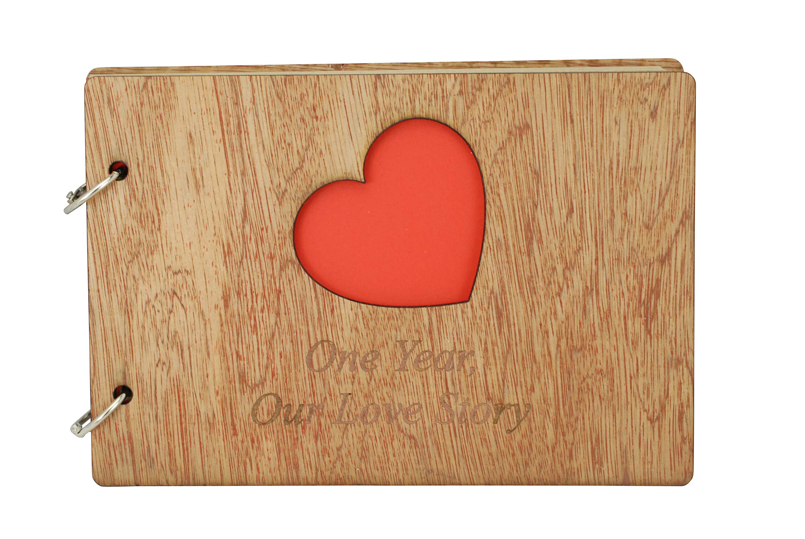 Pirantin Paper 1st Year Anniversary Scrapbook - Engraved 'One Year Our Love Story' Romantic Gift for Couples | Perfect for Wedding Anniversaries, Valentine's Day & Relationship Milestones