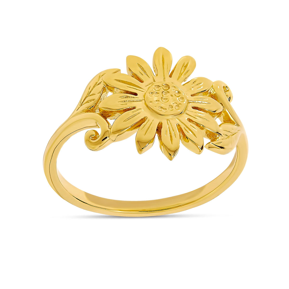 Wild Sunflower Gold Ring - Elegant Floral Jewelry for Women, Perfect for Weddings, Parties & Everyday Wear