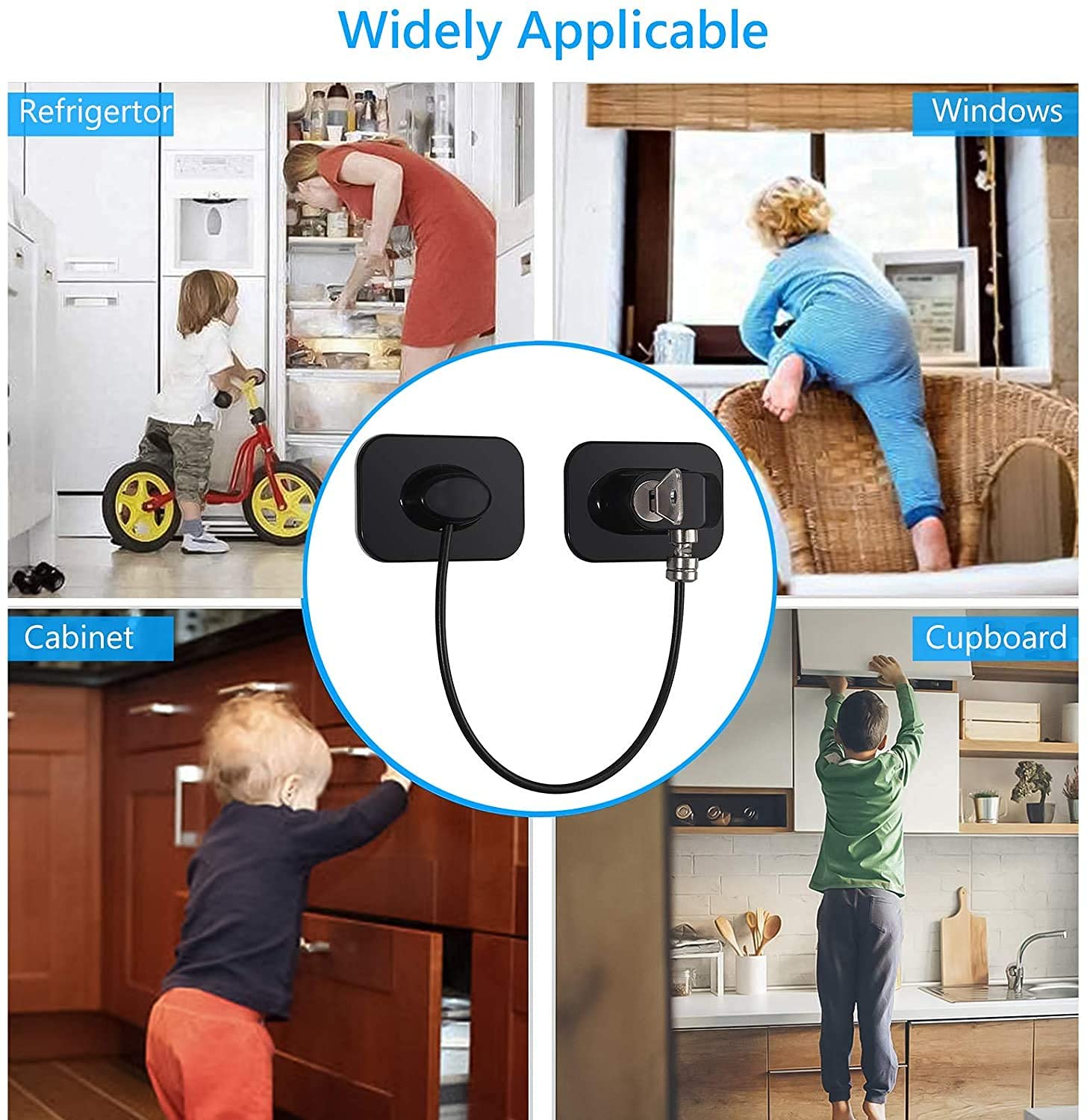 Olpad Fridge Door Lock - 1PC Refrigerator & Freezer Child Safety Lock with Keys & Strong Adhesive | Secure Mini Fridge, Cabinet & Appliance Doors | Perfect for Childproofing Homes, Dorms & Offices