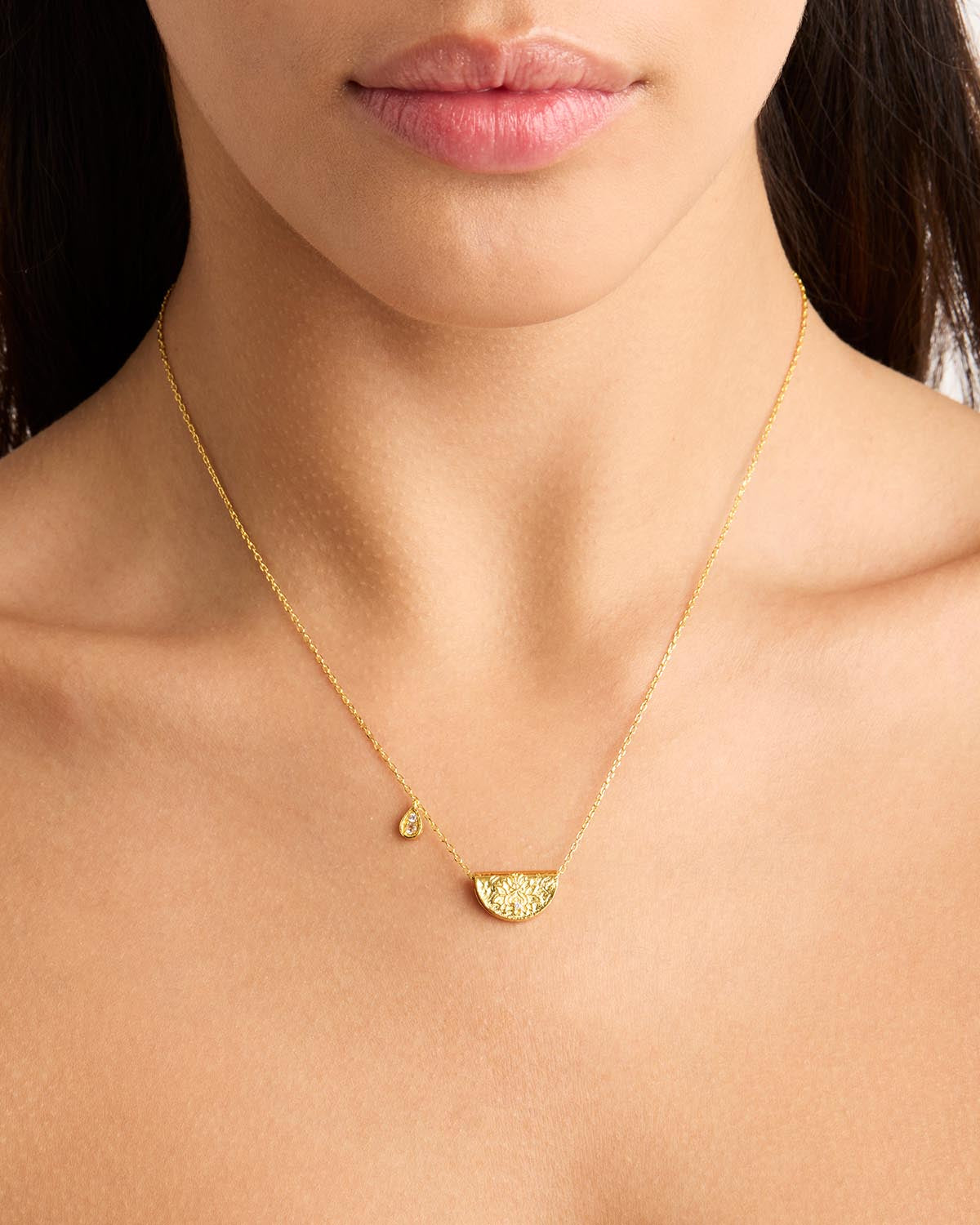 18K Gold Vermeil Lotus Birthstone Necklace for June - Moonstone Pendant for Women, Elegant Jewelry Gift for Birthday, Anniversary & Special Occasions