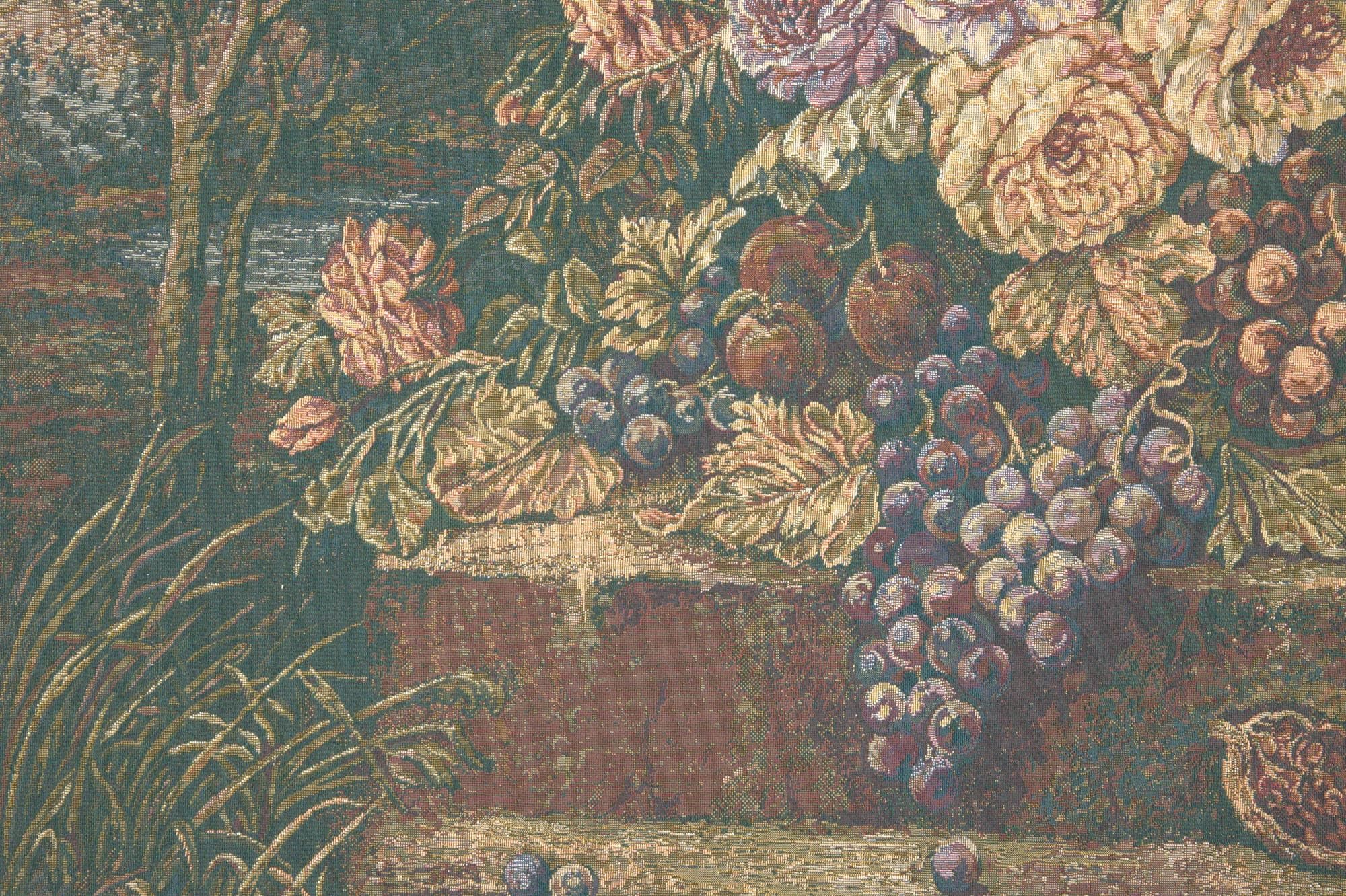 Charlotte Home Furnishings 4554-6441 Floral Grape Tapestry Wall Hanging - Green Cushion Cover 24x42 Inches - Bohemian Home Decor for Living Room, Bedroom, Dorm
