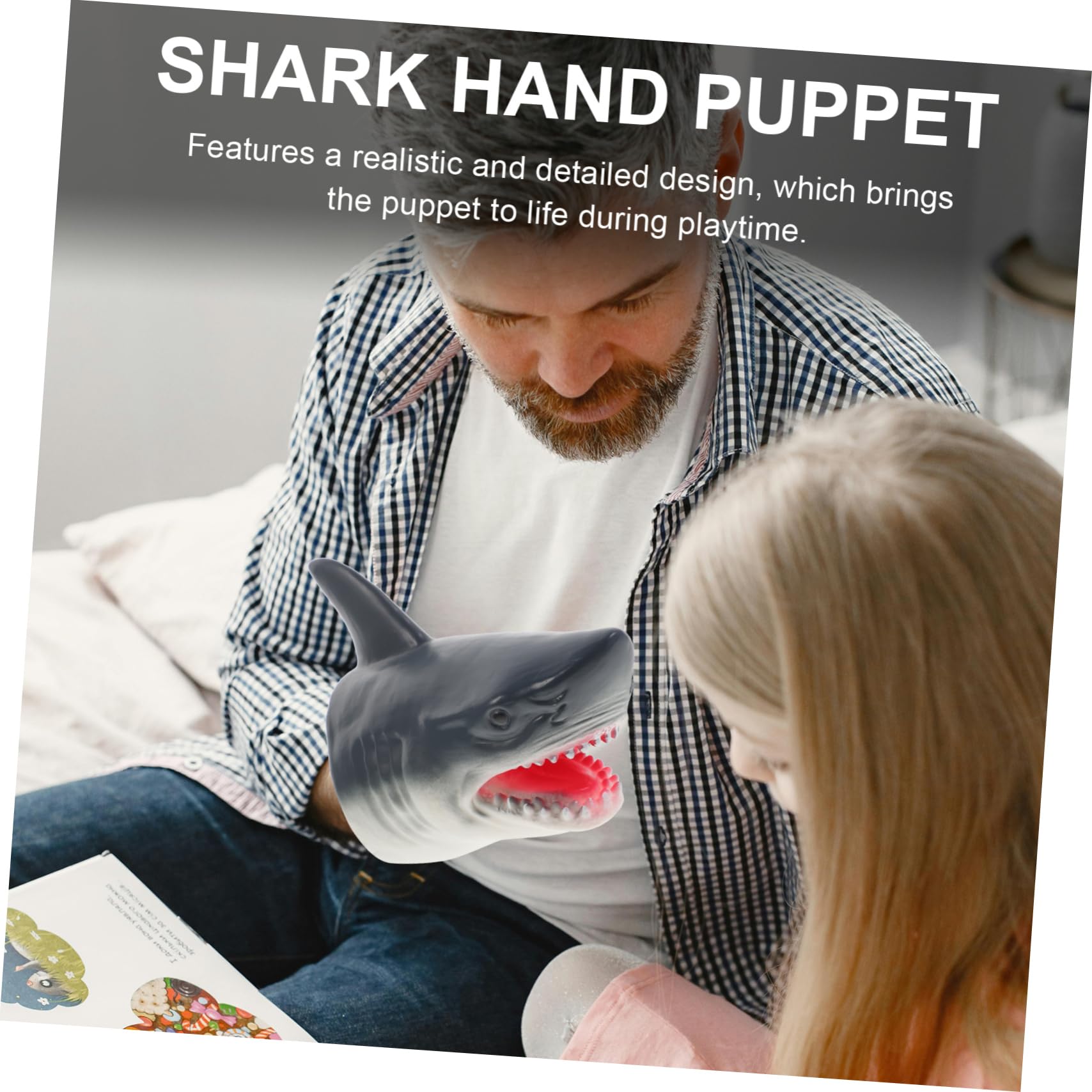 Alasum 3 Pack Hand Puppets - Dinosaur, Shark & Cartoon Animal Puppets for Interactive Parent-Child Playtime | Soft Vinyl Puppet Toys for Storytelling, Classroom & Pretend Play