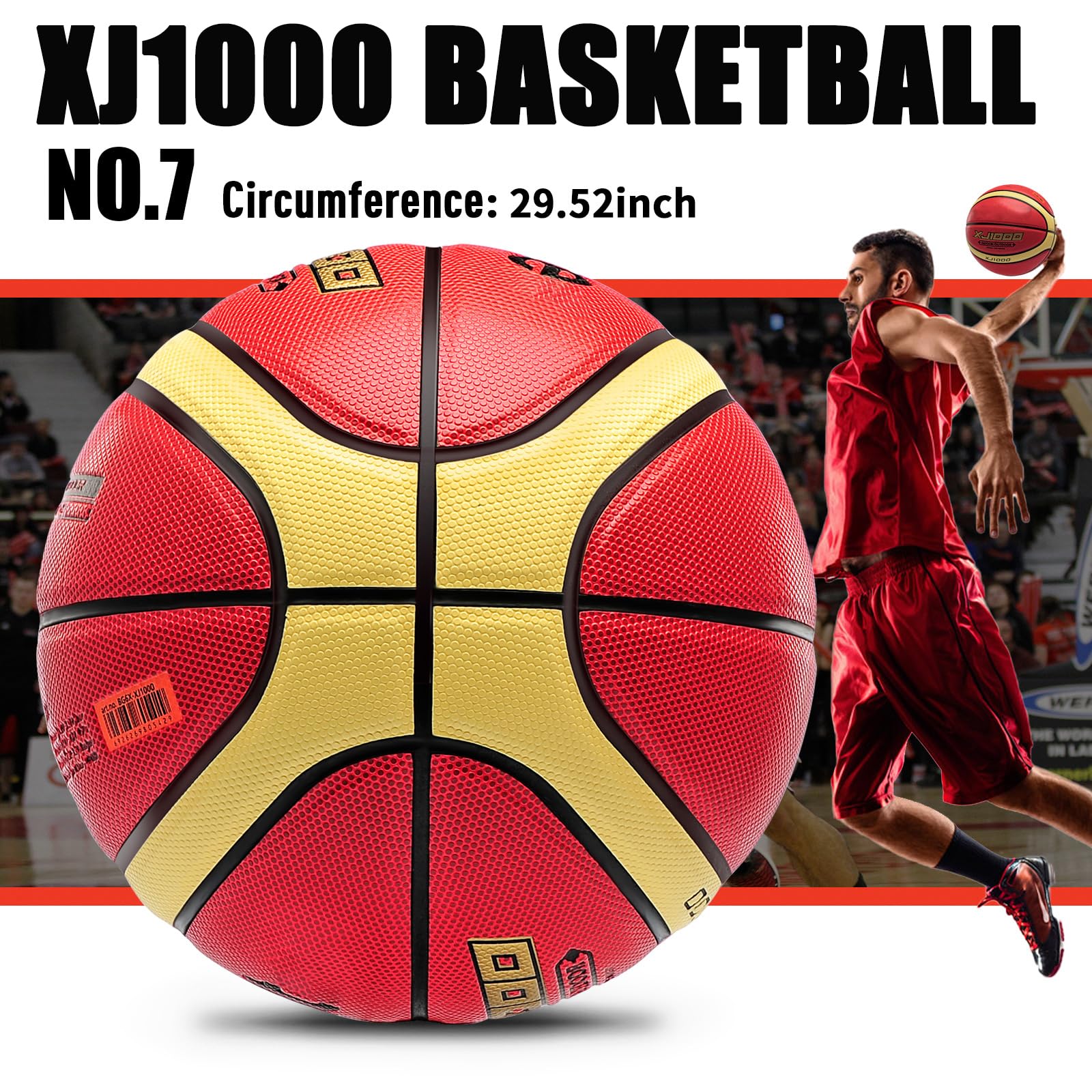 M.A.K XJ1000 Basketball Size 5-7 - Durable Indoor/Outdoor Training Ball for Courts & Backyard
