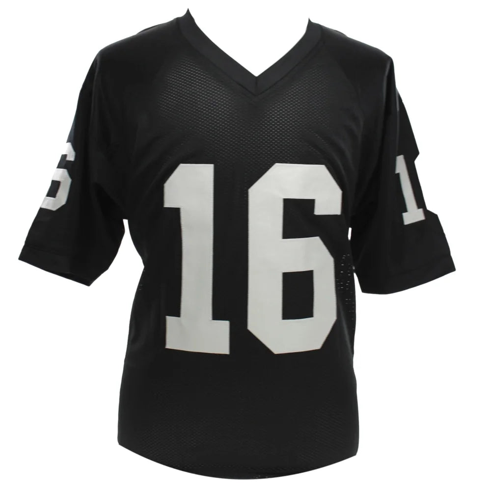 Jim Plunkett Autographed Oakland Raiders Black Jersey - BAS COA Certified - Signed Vegas MVP Inscription - Perfect for NFL Memorabilia Collectors, Sports Fans & Game Day Display