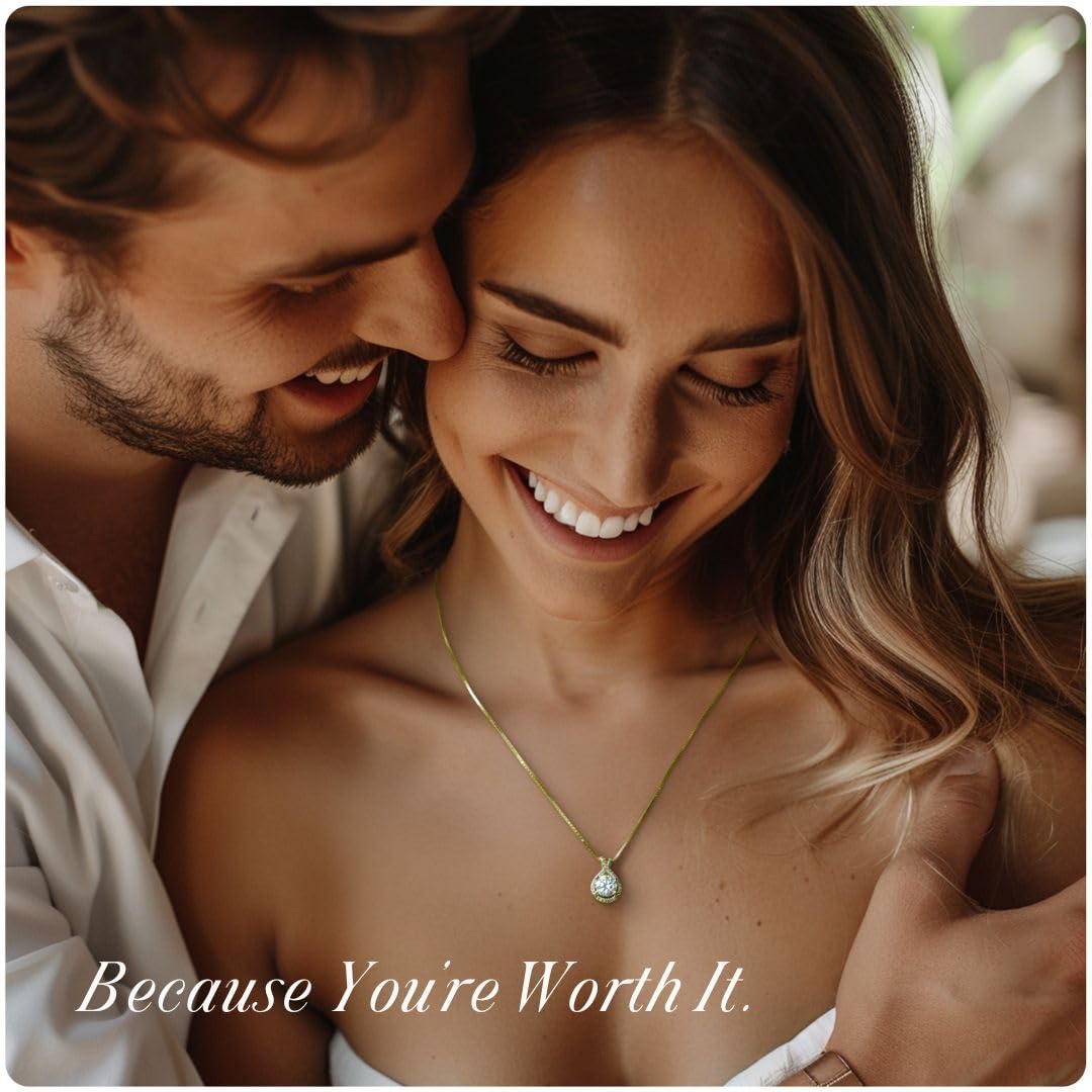 Twine&Co Infinity Moissanite Pendant Necklace for Women - 925 Sterling Silver Jewelry Gift for Anniversary, Birthday & Valentine's Day - Perfect for Everyday Wear & Special Occasions