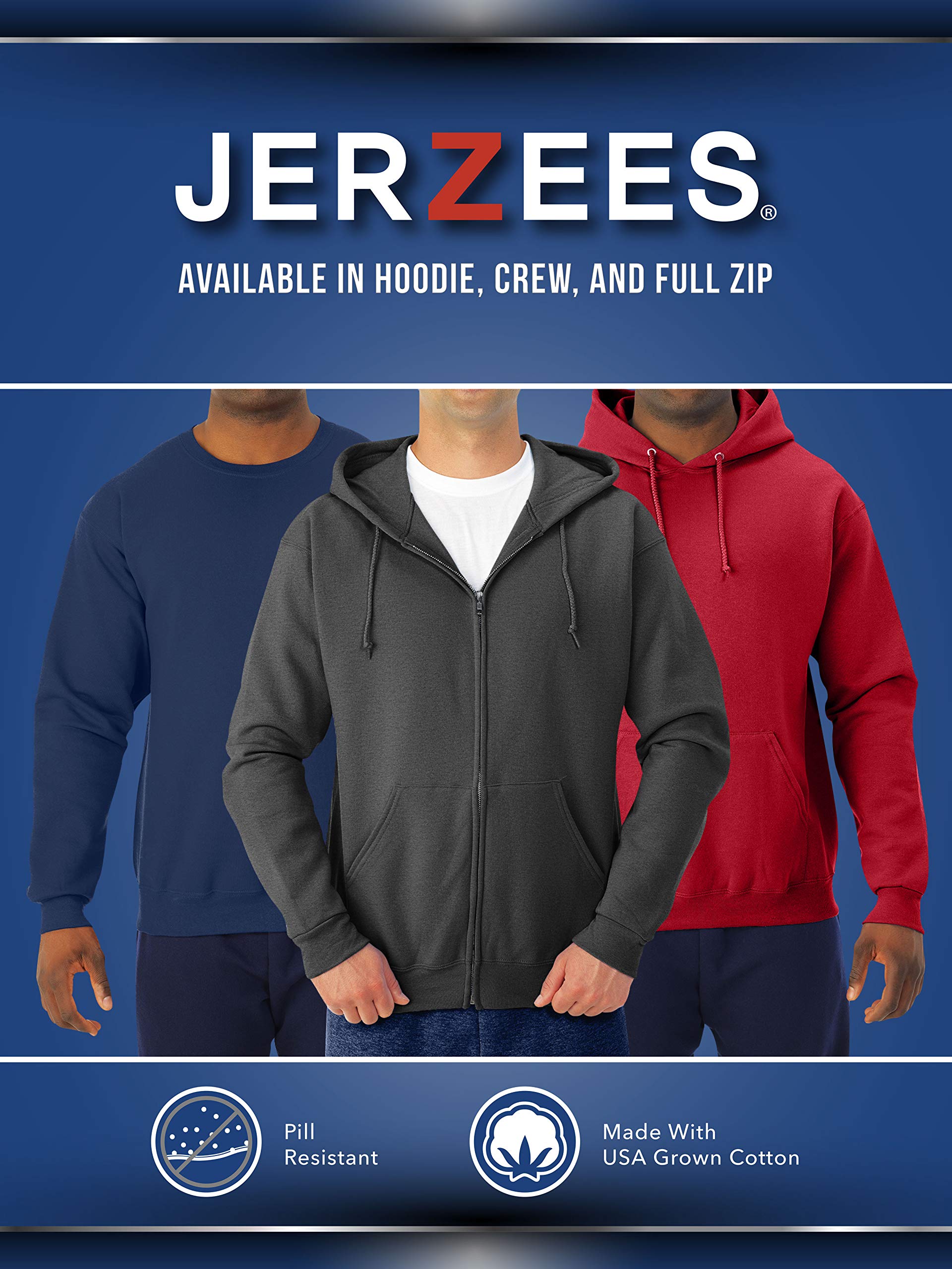 Jerzees Men's NuBlend Fleece Hoodie - Safety Orange, 3XL - Soft & Warm Pullover Sweatshirt for Casual Wear, Outdoor Activities & Gym