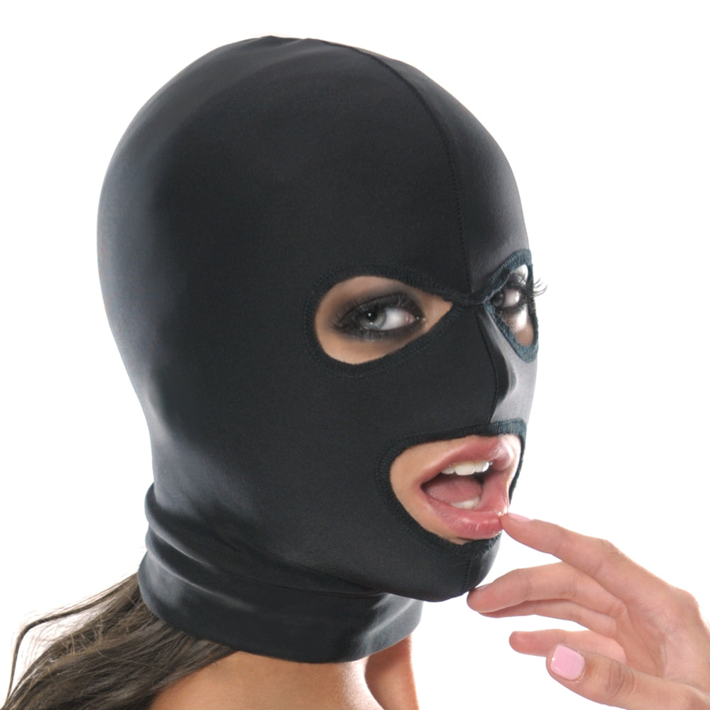 Fetish Fantasy Series Spandex 3 Hole Hood - Breathable Full Face Mask for BDSM, Cosplay & Role Play - Perfect for Halloween, Fetish Parties & Adult Costumes