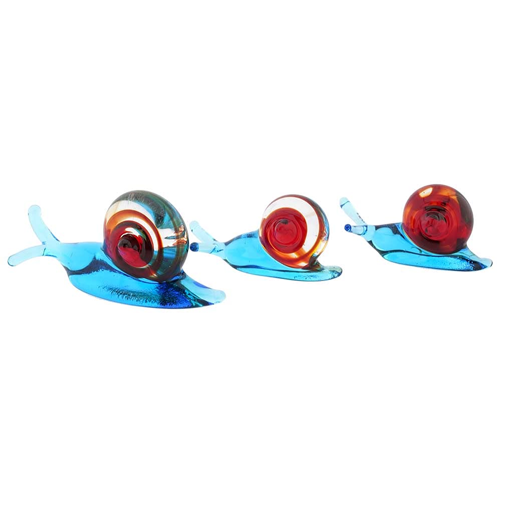 Authentic Murano Glass Snail Figurine from Venice - Handcrafted Italian Art Glass Collectible for Home Decor, Gift & Office Display