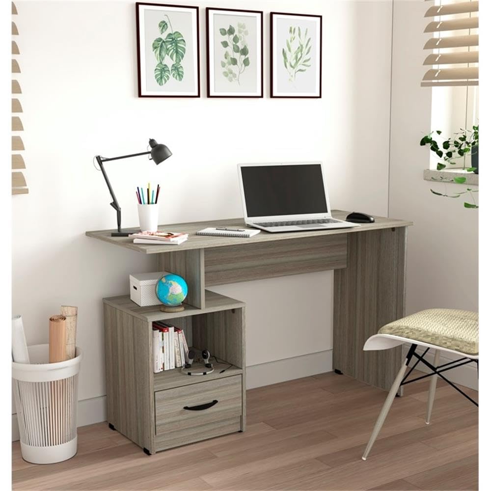 Smoke Oak Inval Writing Desk - Compact Home Office Solution