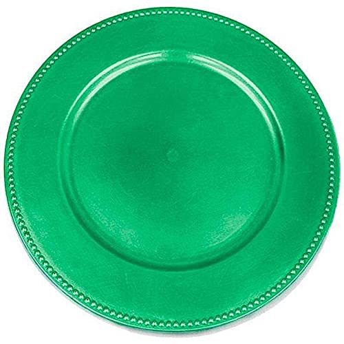 24-Piece 13-Inch Turquoise Round Beaded Charger Plates - Balsa Wood Decorative Placemats for Wedding, Party & Holiday Table Setting