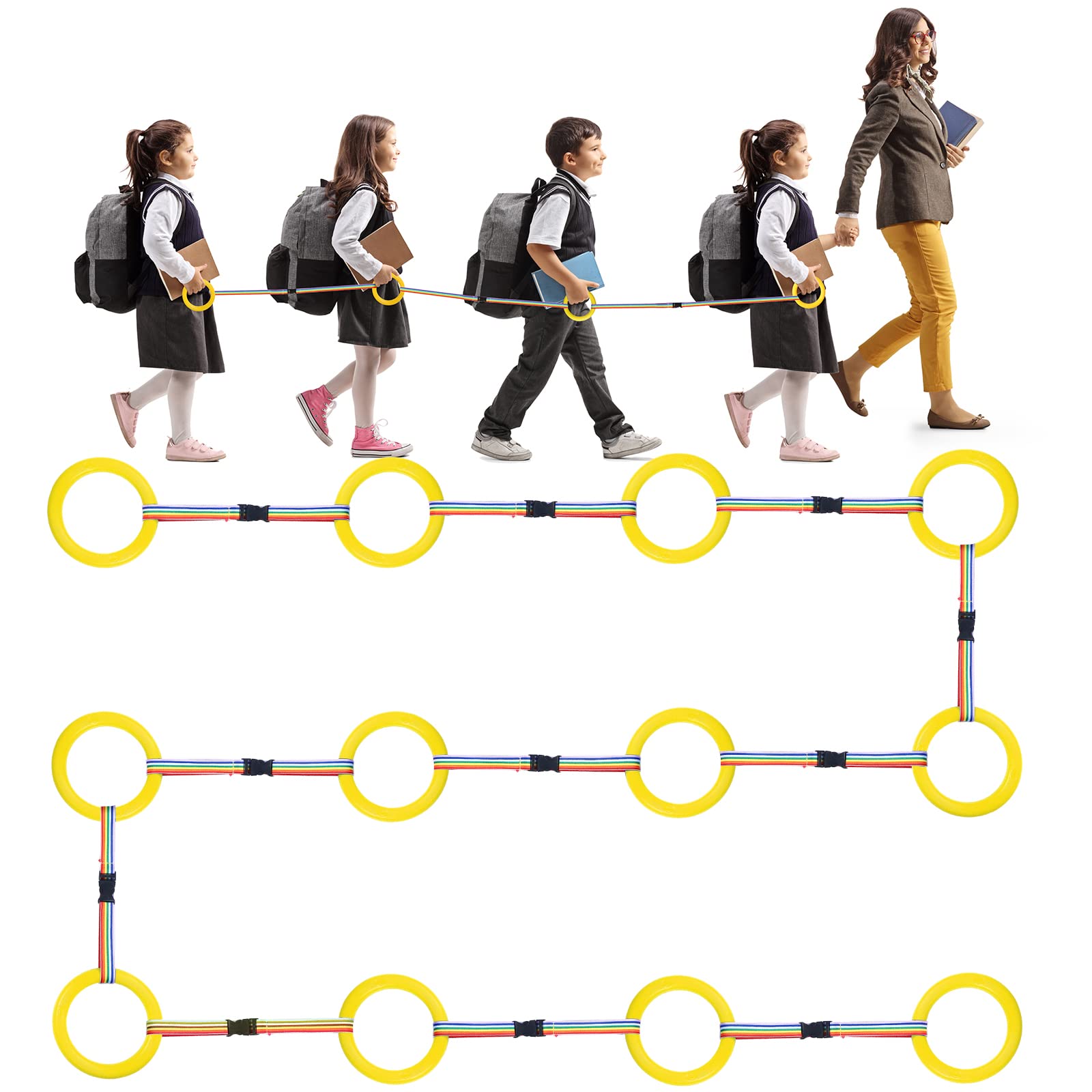 Toddler Walking Rope 12-Pack - Safety Preschool Rope for Daycare & Kindergarten - Outdoor Play & Field Trips