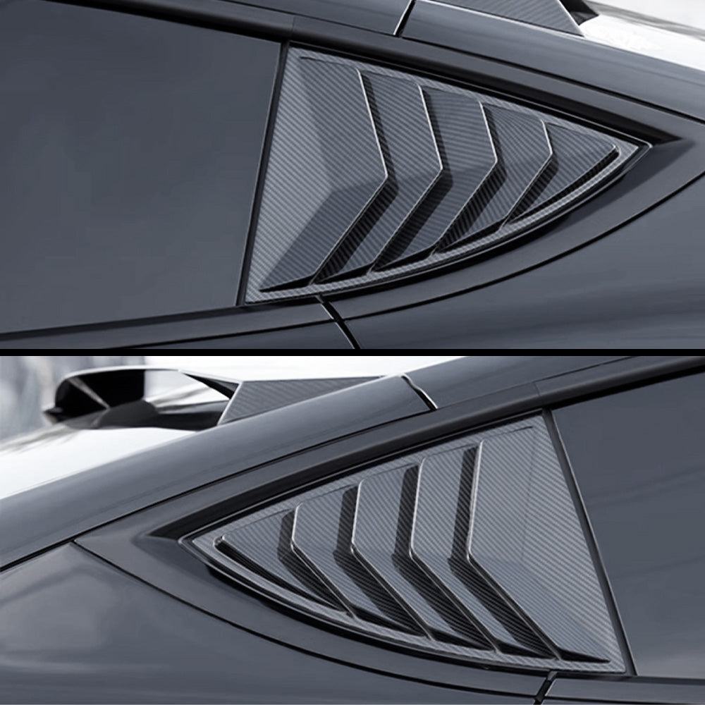 Premium Real Carbon Fiber Rear Side Window Louvers for Tesla Model Y 2020-2025 | High-Performance Aerodynamic Racing Design | Enhances Style & Vehicle Aerodynamics | Perfect for Car Enthusiasts & Street Racing