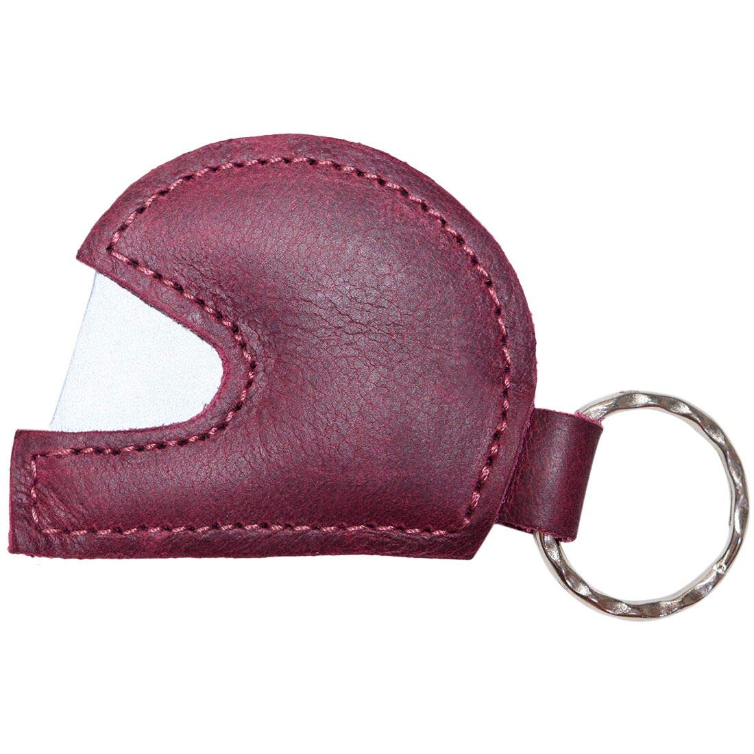 Handmade Leather Motorcycle Helmet Keychain - Hide & Drink Premium Biker Key Ring & Holder for Racing Accessories | Ideal for Motorcycle Enthusiasts & Gift Giving