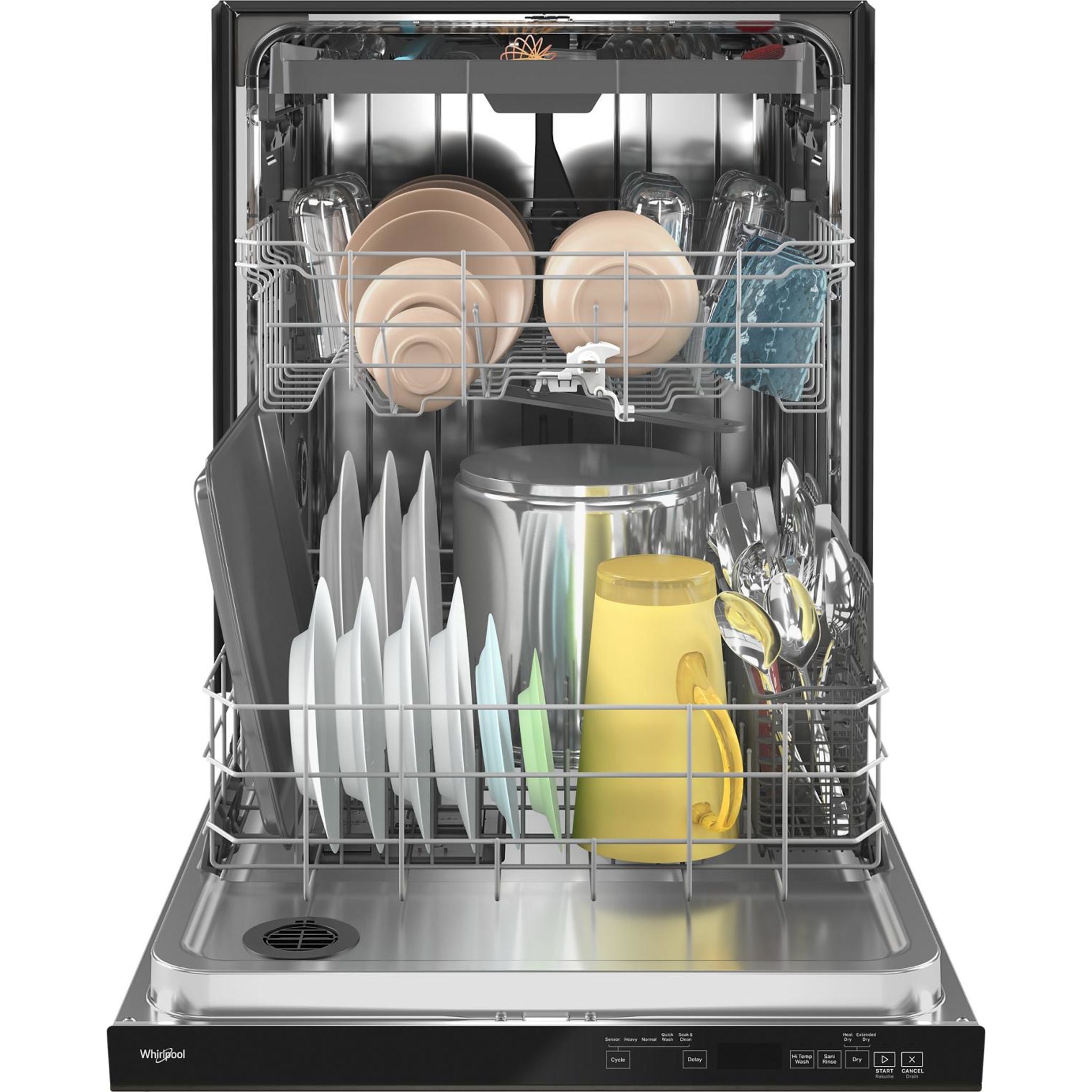 Whirlpool WDTA50SAKV 24-Inch Built-In Dishwasher with Stainless Steel Tub - Black Stainless Finish for Modern Kitchens | Energy Star Certified, Quiet Operation, Heavy-Duty Cleaning
