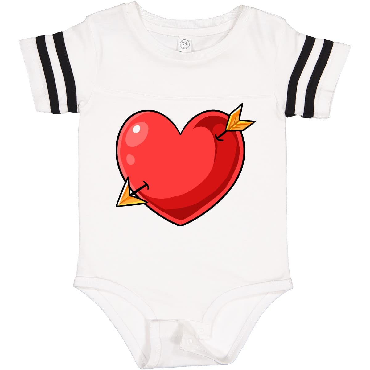 Inktastic Red Heart with Arrow Baby Bodysuit - Cute Valentine's Day Outfit for Infants & Newborns - Perfect for Photos, Gifts & Special Occasions