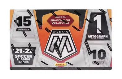 2021-22 Panini Mosaic Road To FIFA World Cup Soccer Hobby Box - Collectible Trading Cards for Soccer Fans & World Cup Enthusiasts - Perfect for Collecting, Trading, and Displaying Soccer Memorabilia