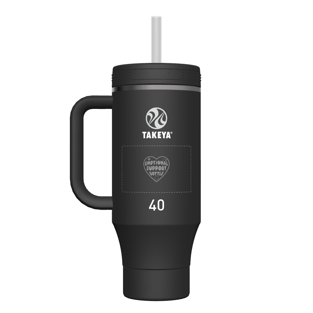 40 oz Insulated Stainless Steel Straw Tumbler with Handle - Customizable Name/Logo - Perfect for Gym, Office & Outdoor Activities