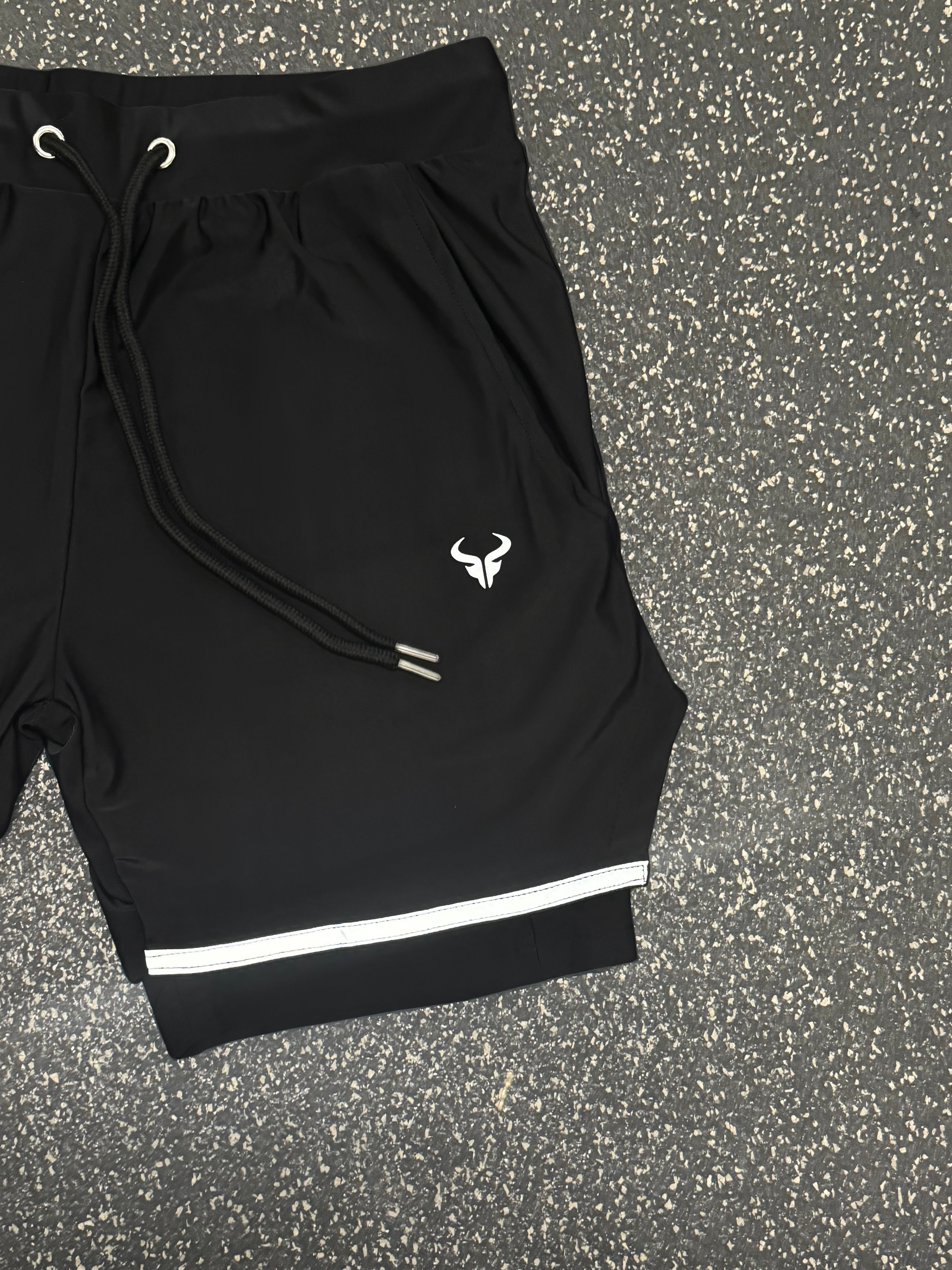 Cerus Black Nexus 2-in-1 Running Shorts with Built-in Liner - Men's Athletic Workout Gym Basketball Shorts for Training, Jogging & Sports Activities