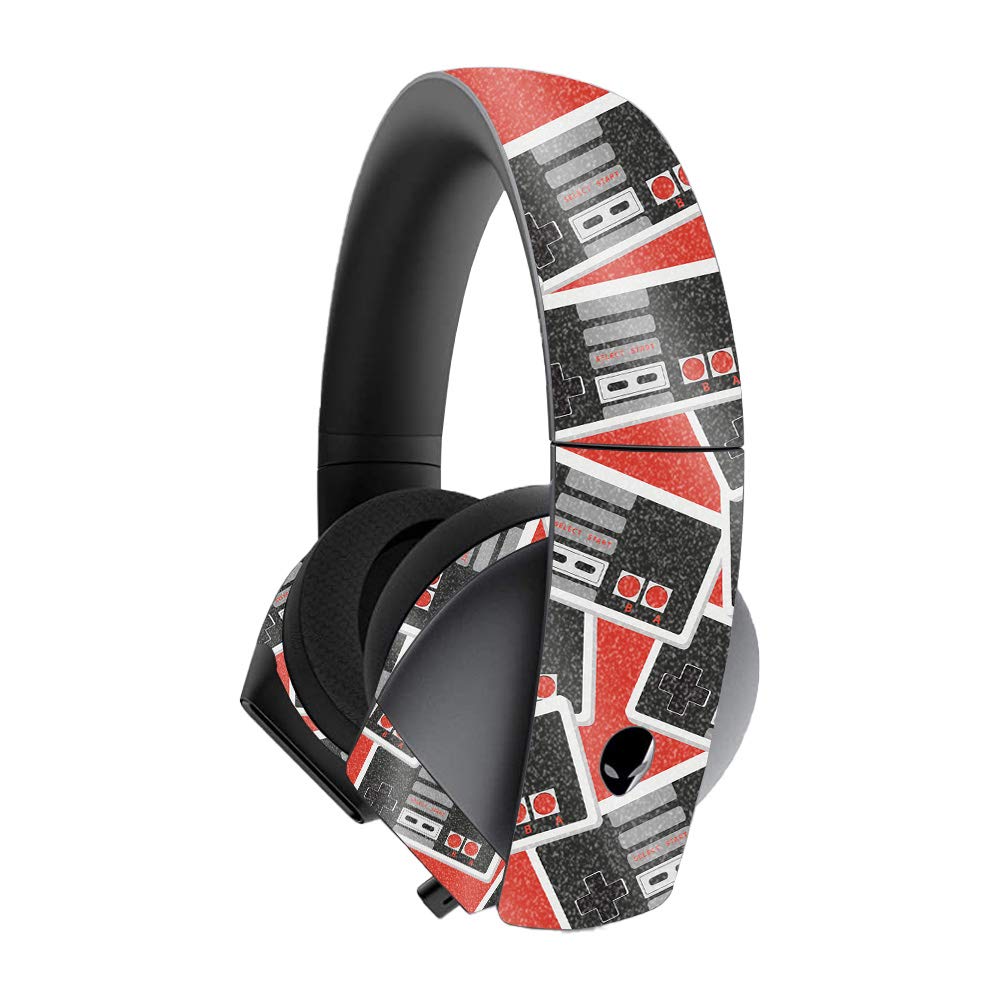 MightySkins Glossy Glitter Skin Cover for Alienware 7.1 Gaming Headset - Retro Controllers 3 Design | Protective & Durable High-Gloss Glitter Vinyl Wrap | Easy to Apply, Remove & Change Styles | Made in USA | Perfect for Gaming Setups, Esports Tournaments & Custom PC Accessories