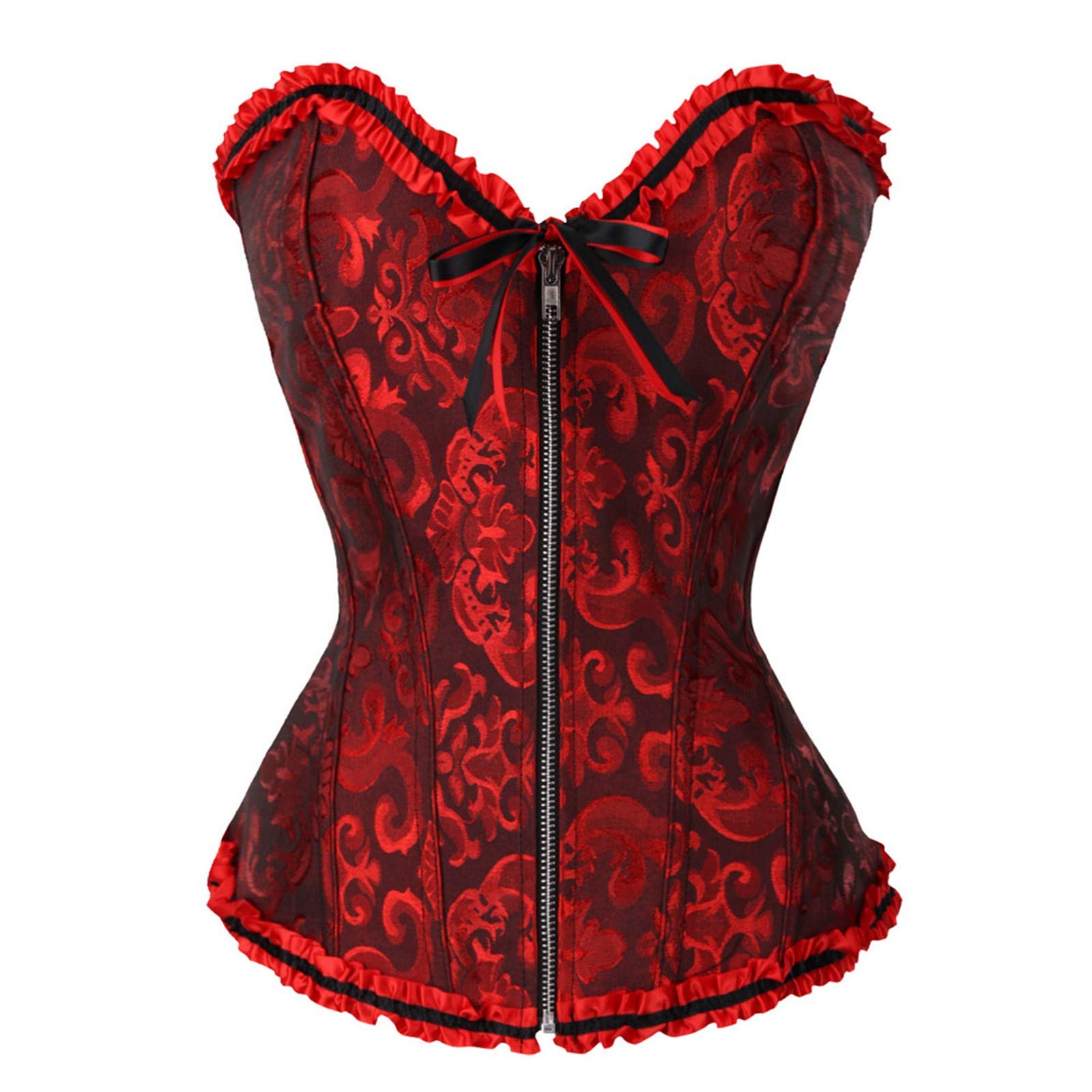 Plus Size Corset Tops for Women - Satin Lace Waist Cincher Bustier Shapewear | Overbust Corsets Fashion | Perfect for Evening Wear, Bridal, Cosplay & Burlesque Outfits