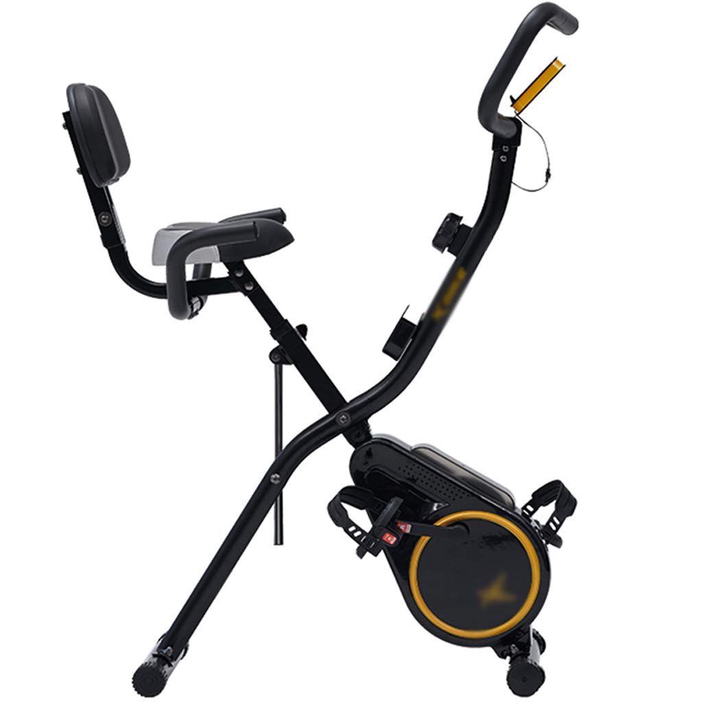 DPPAN Magnetic Resistance Folding Exercise Bike - Adjustable Seat Upright Stationary Bike for Home Workout, Cardio Training & Indoor Cycling - Compact & Space-Saving Fitness Equipment (Black)